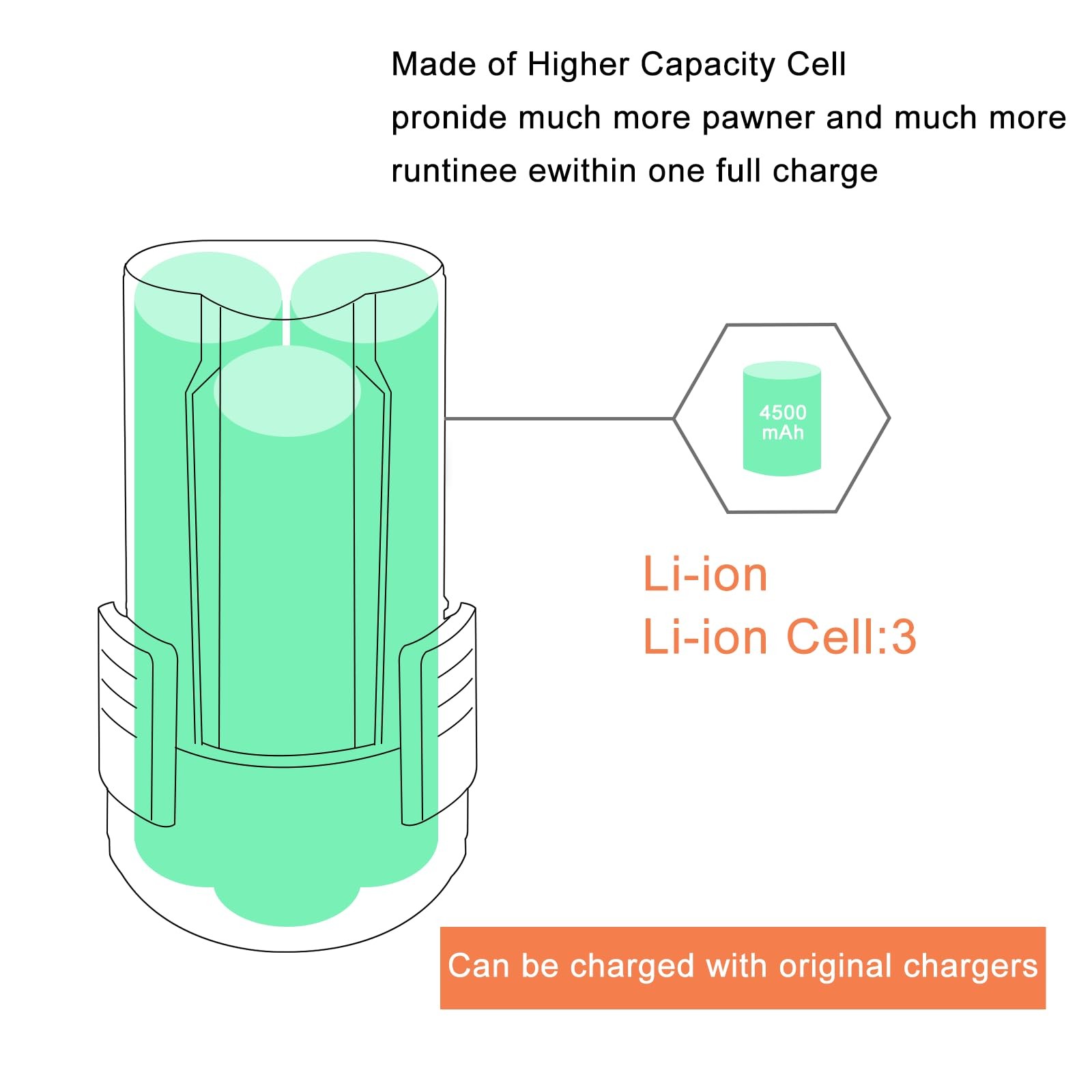 10.8V and 12V 3.5Ah Battery Compatible with Bosch BAT411