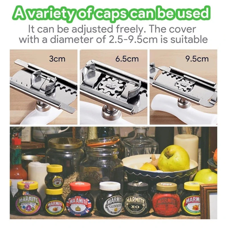 Jar Lid Bottle Opener Can Adjustable Remover Stainless Steel Twist Off Grip Easy