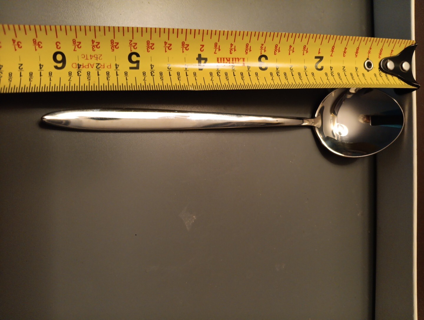 Set 8 Oneida Vintage- Heavy -Plain Curved Up End Tip Slender Soup Gumbo Spoon 6″