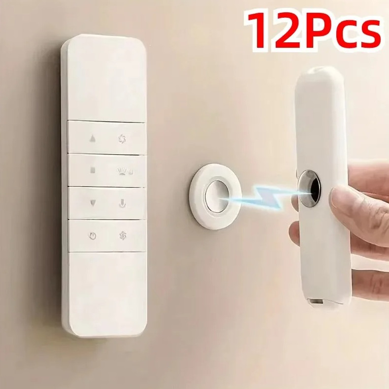 12pcs Magnetic Remote Holder Wall Mount Adhesive TV Remote Organizer – NEW