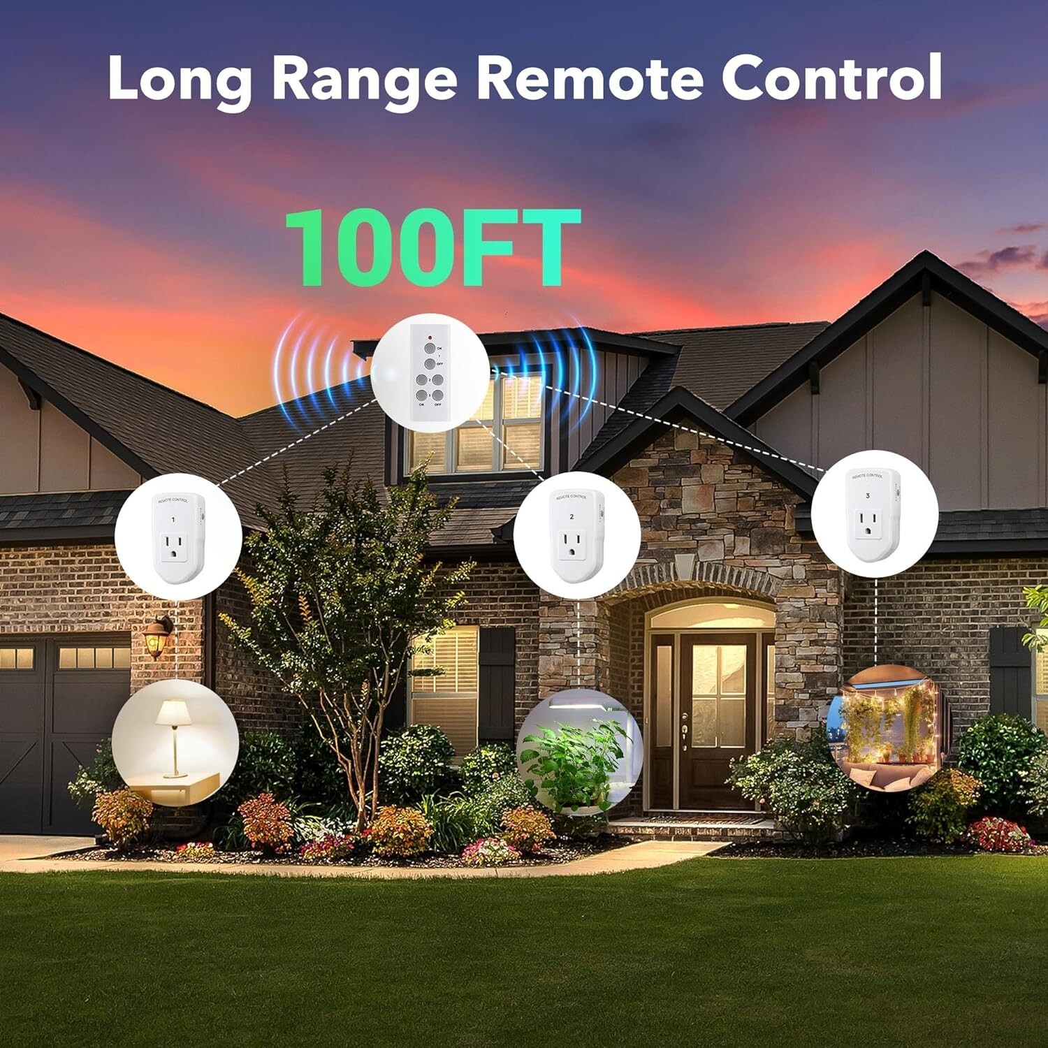 BN-LINK Wireless Remote Control Socket Electrical Outlet Switch Automation White
