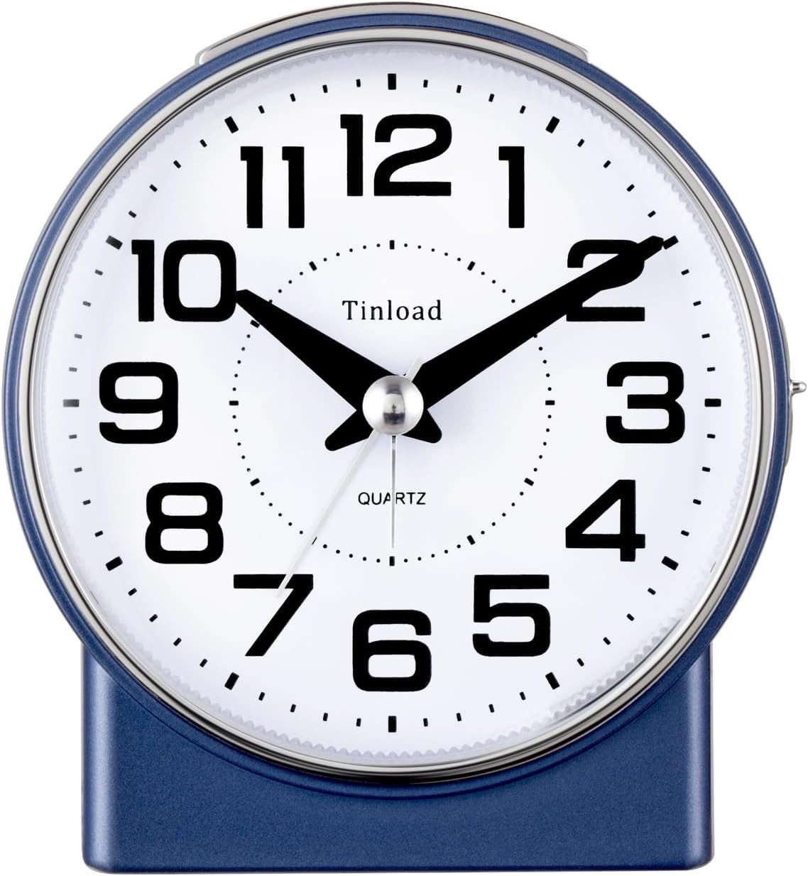 Tinload 4.3″ Silent Analog Alarm Clock No Ticking Big Numbers Blue Circle