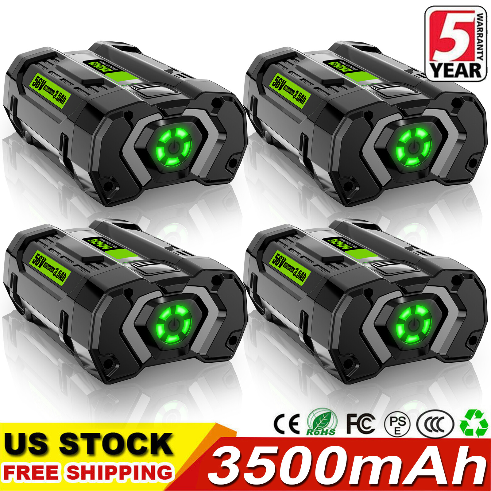 For EGO 56V 56Volt BA1400 POWER+ 3.5Ah / 5 Ah Battery Lithium Ion BA2240 BA2800T