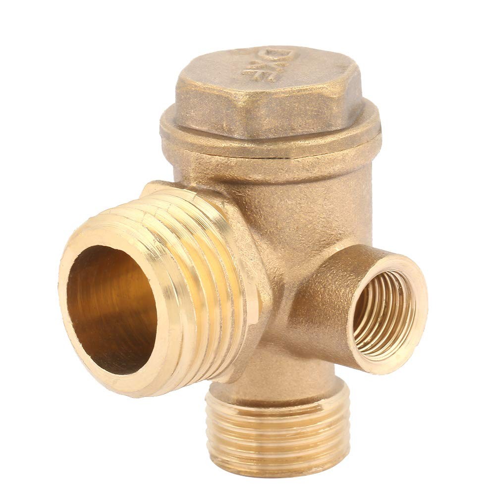 3Way Brass Male Threaded Air Compressor Check Valve G1/2″ x G3/8″ x G1/8″