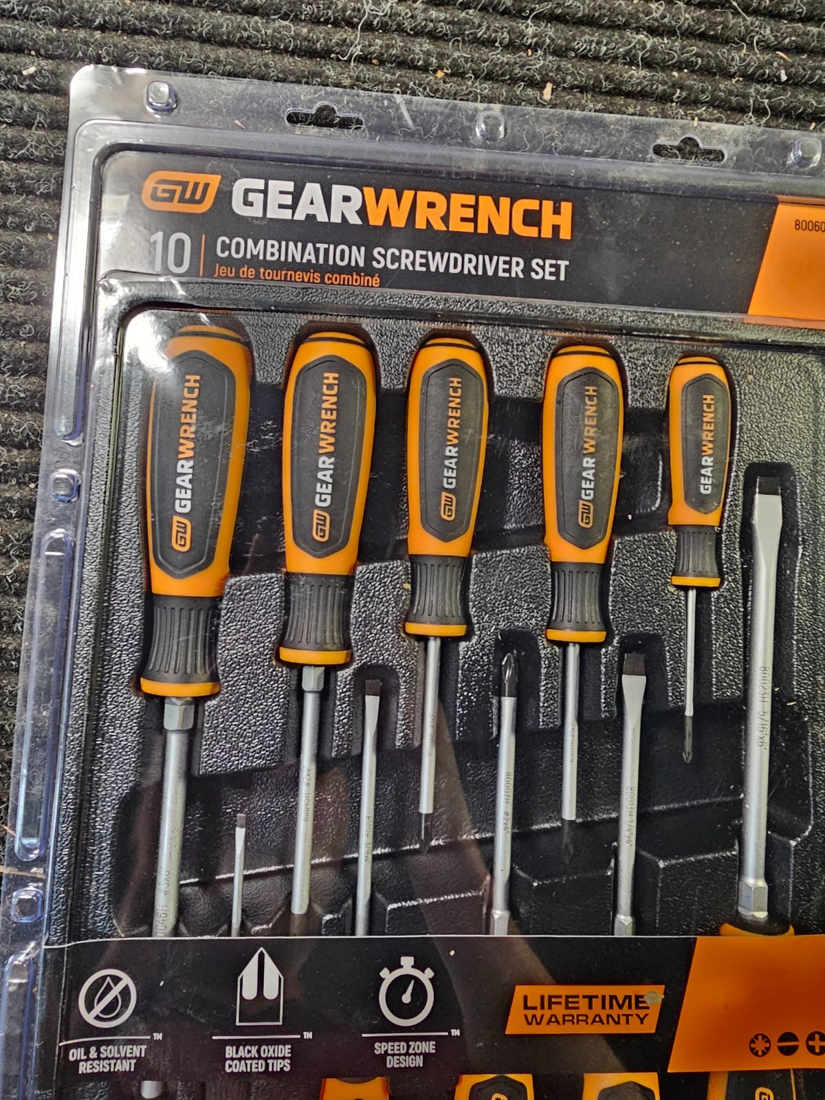 GEARWRENCH 80060H 10-Piece Phillips/Slotted/Pozidriv Dual Material Screwdriver