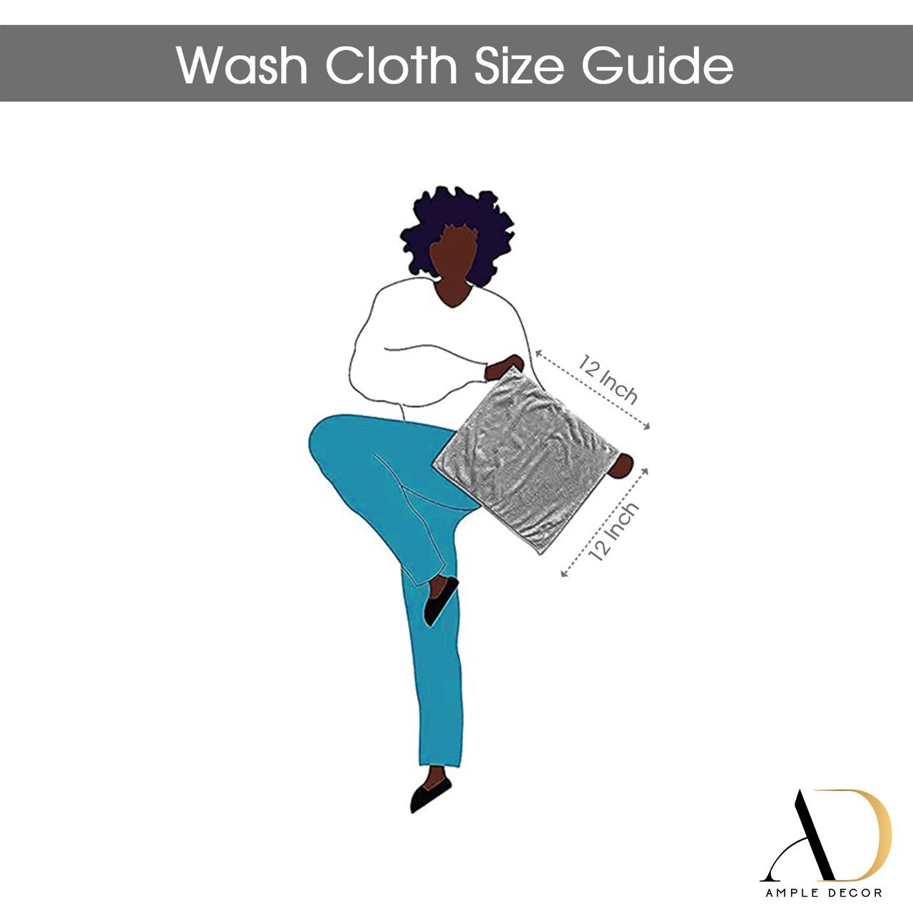 Ample Decor Wash Cloths Pack of 10/20/50 100% Cotton High Absorbency Soft