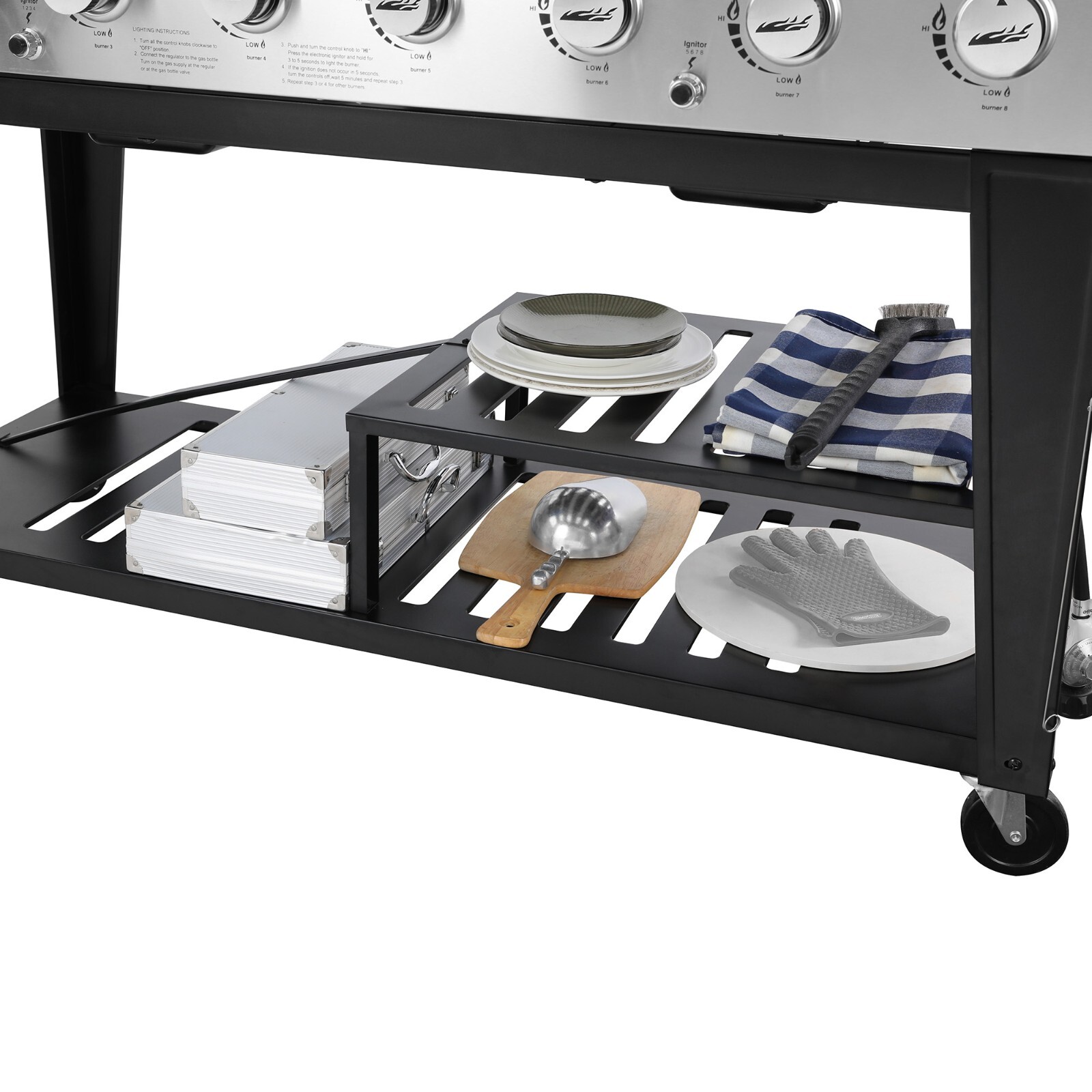 Royal Gourmet Large Event 8-Burner Propane Gas Grill with Barbecue Cover Outdoor