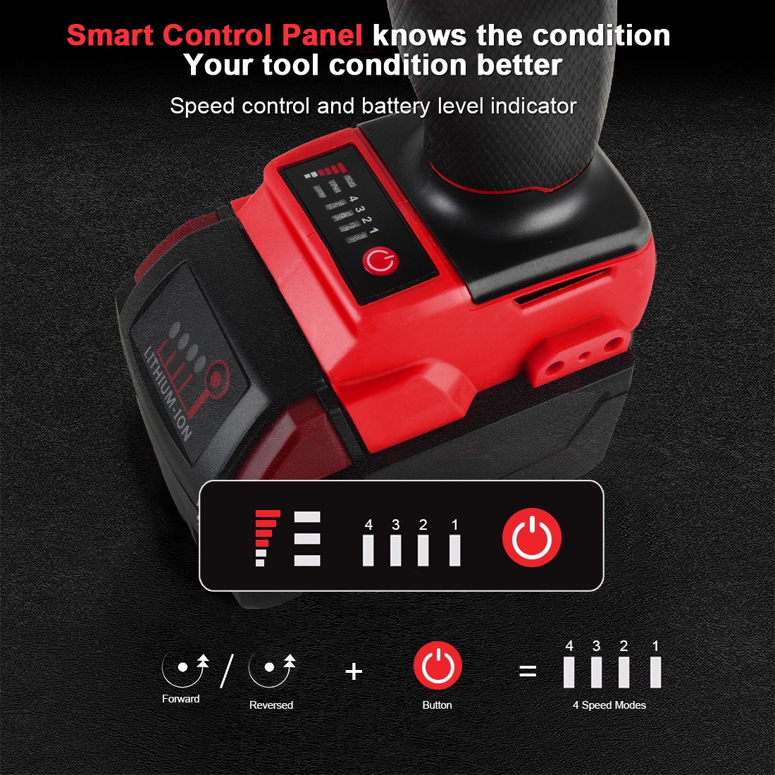 530N.m 1/2″ Cordless High Torque Impact Wrench For Milwaukee M18 18V Battery