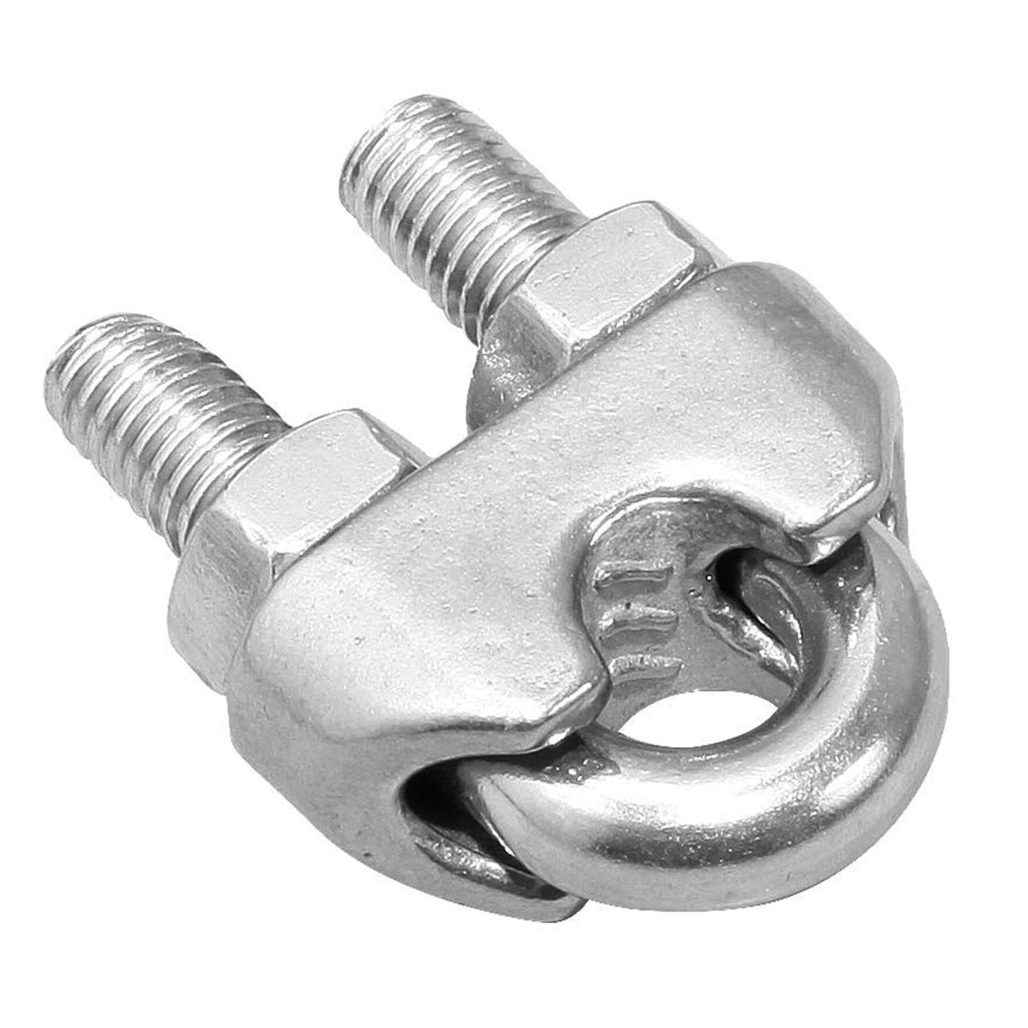 1/4 Inch 6mm Wire Rope Clamps Clip 304 Stainless Steel Cable Clip Fastener 12…