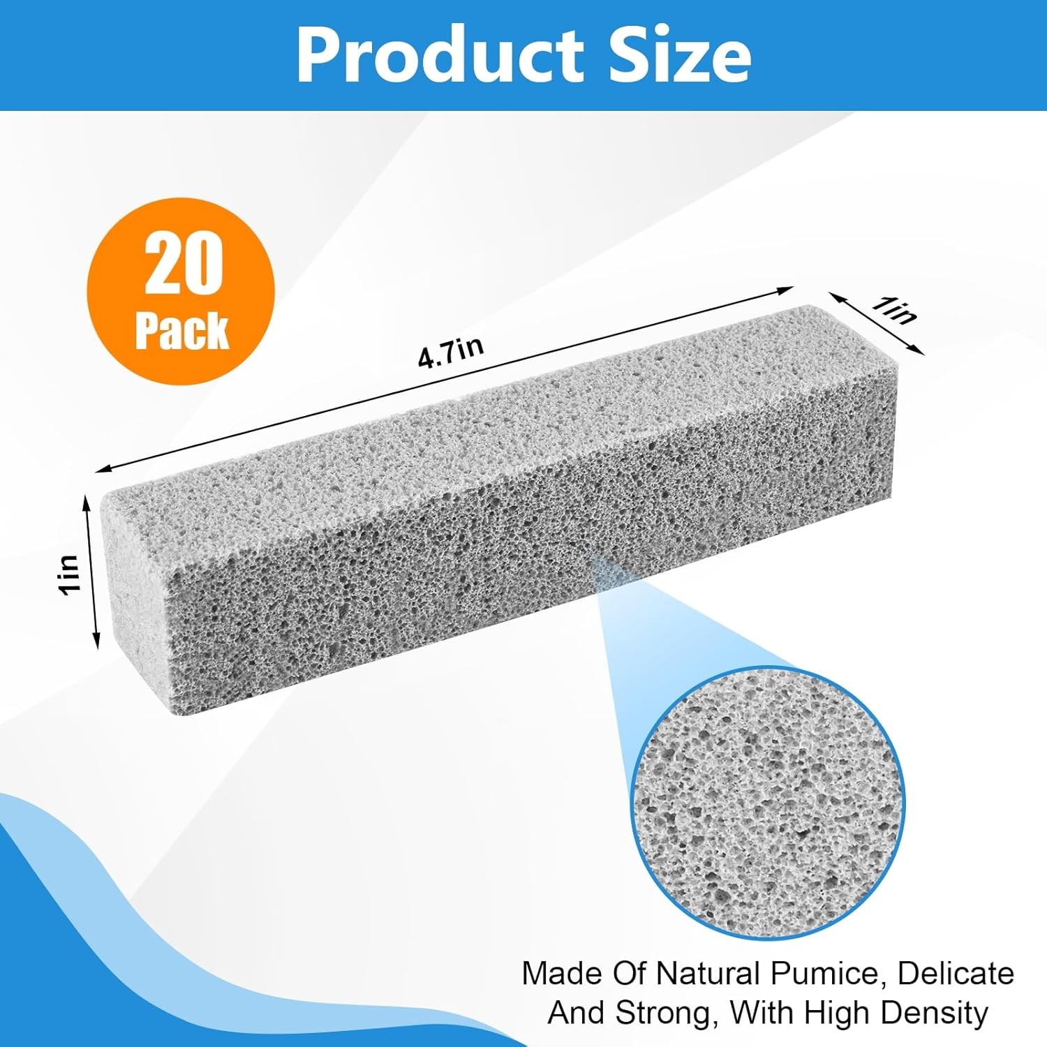 20Pack Pumice Stone for Toilet Cleaning Bowl Stick,Powerfully Cleans Hard Water