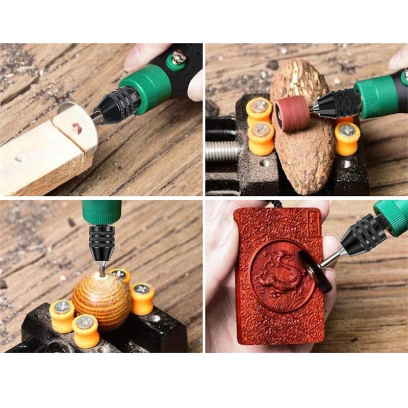 Keyless Drill Chuck Adapter Hex Shank Impact Driver Converter for Drill Bits