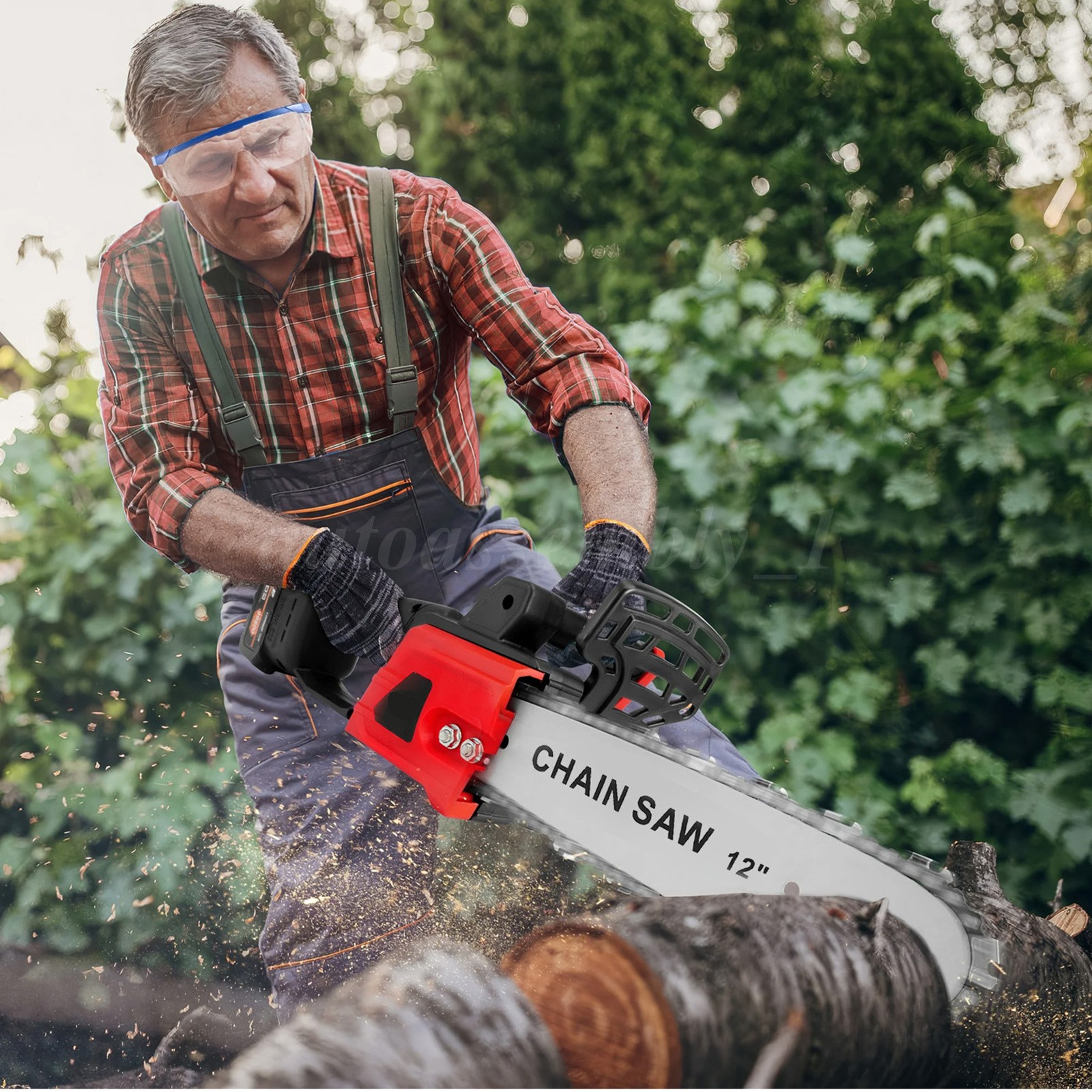 8inch Electric Mini Chainsaw Cordless Handheld Saw 2 Battery + 3Chain for Makita