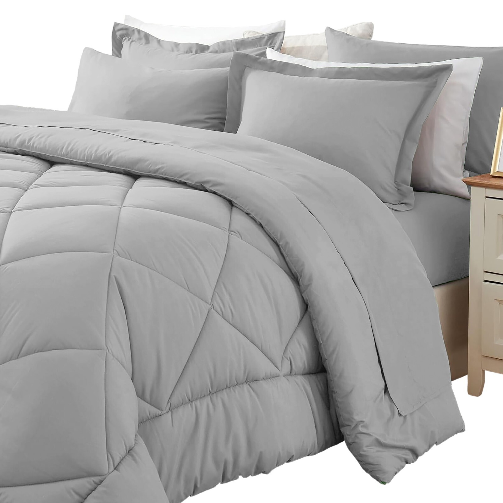 7 Piece Bed in a Bag Microfiber Comforter Set Twin/Queen/King Size Quilt Bedding