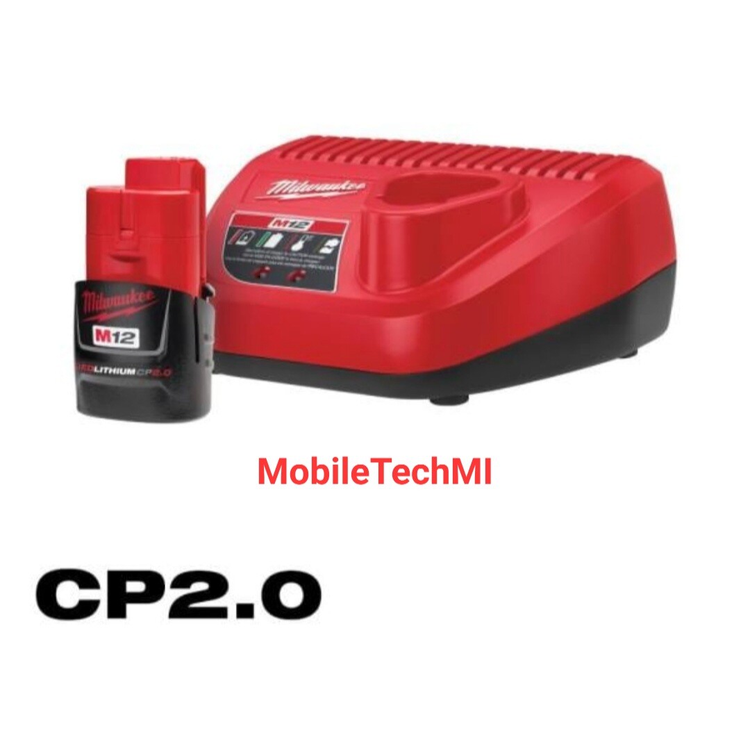 Milwaukee M12 CP2.0 12V 2.0Ah Battery (48-11-2420) & Charger Kit (48-59-2401)