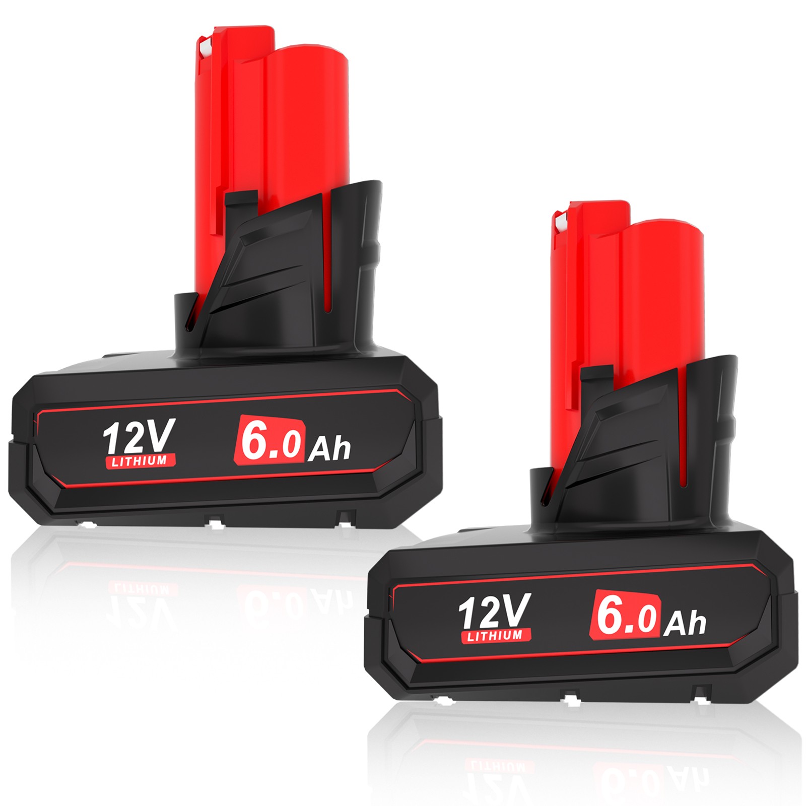 2Pack 6.0Ah Battery For Milwaukee M12 LITHIUM Extended Capacity 48-11-2460 12V