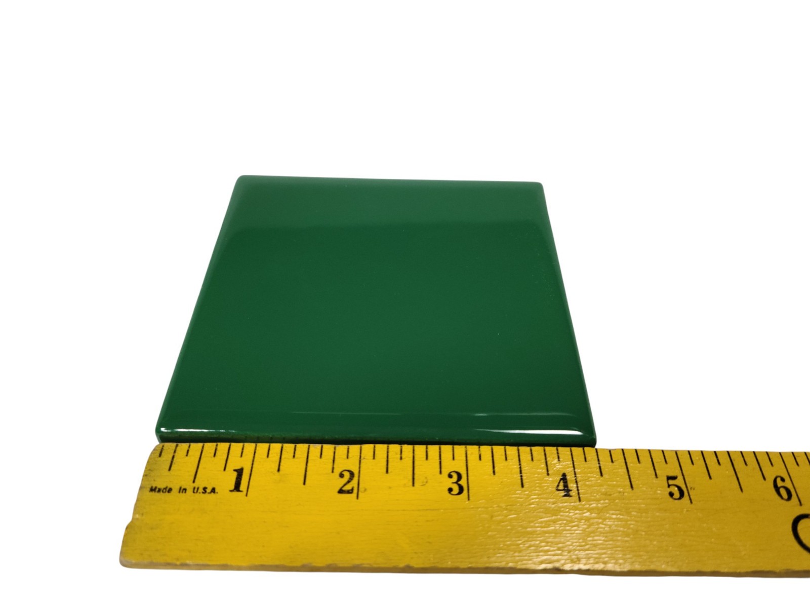 Emerald Green Ceramic Tile 4.25 inch Subway Square Vintage Mid Century Modern