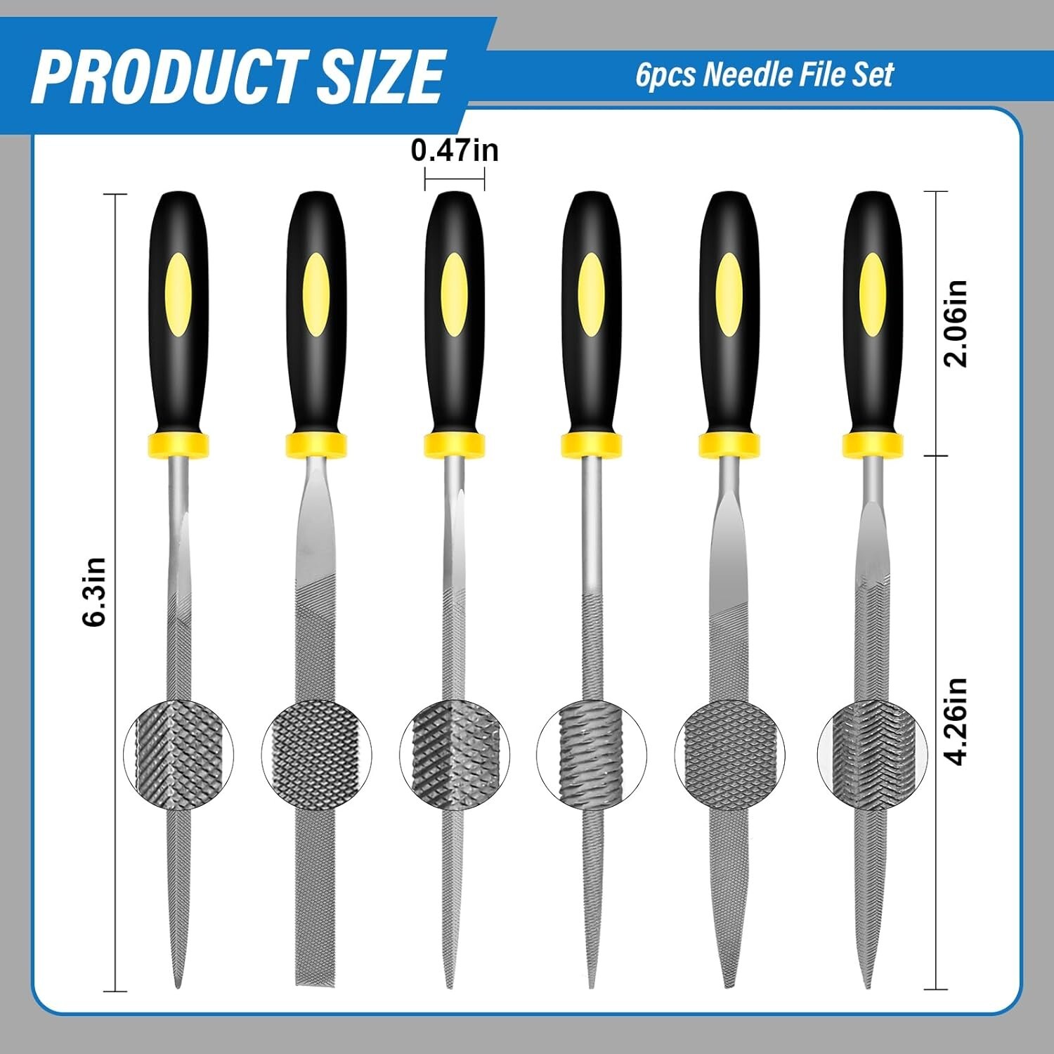 5/6 Metal Needle File Set Small Hardened Carbon Steel File Mini Hand Metal Tool