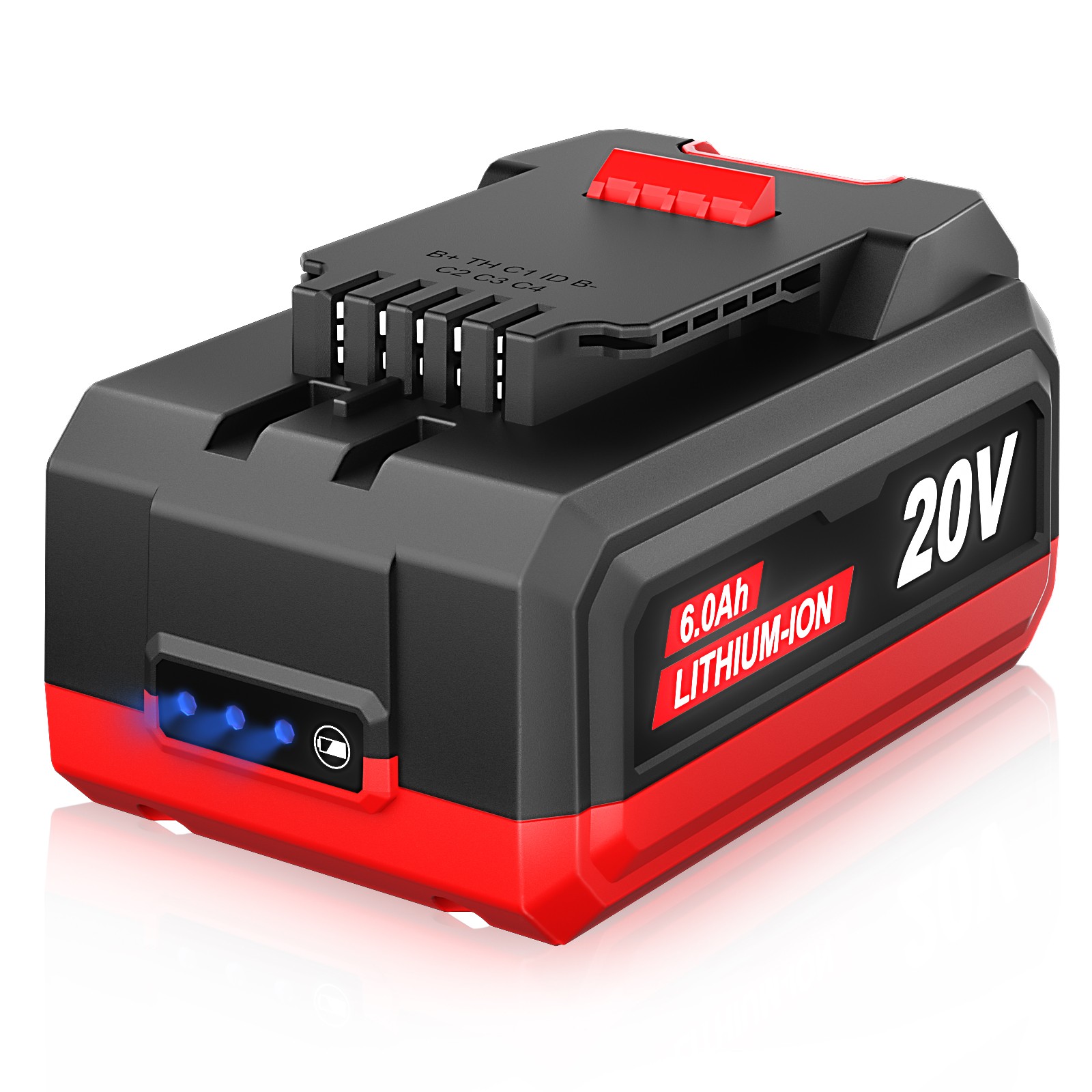 20V 6Ah Lithium-Ion Replacement Battery Pack for Bauer 20V Cordless Power Tools