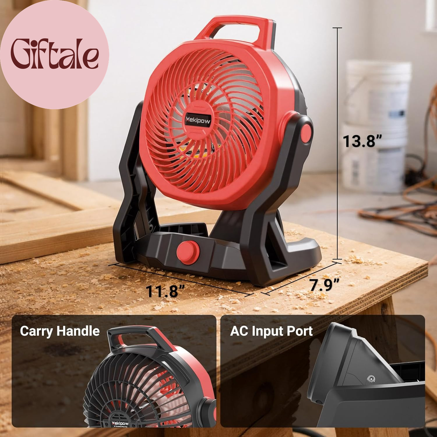 Battery Powered Fan Compatible with Milwaukee M18 18V Battery, 750 CFM Cordless