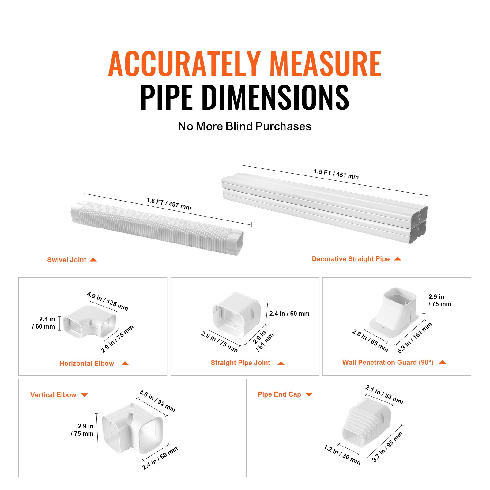 VEVOR 3″ W 10 Ft Line Set Cover Kit For Mini Split/Central Air Conditioner PVC