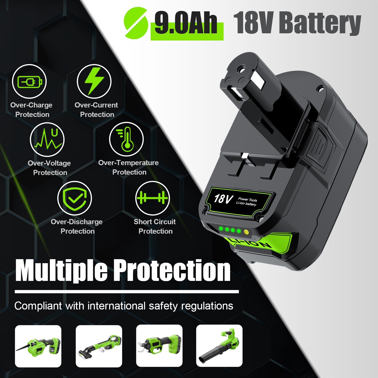 2Pcs 8.0Ah For RYOBI P108 18V One Plus High Capacity Battery 18 Volt Lithium-Ion