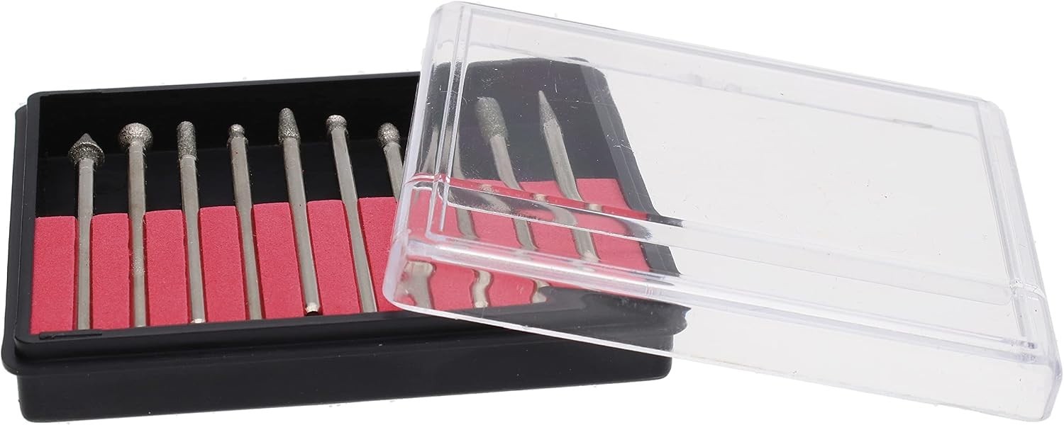 Diamond Coated Burr Set – 10 Bits with 2.35mm & 3.17mm Shanks for Versatile Use