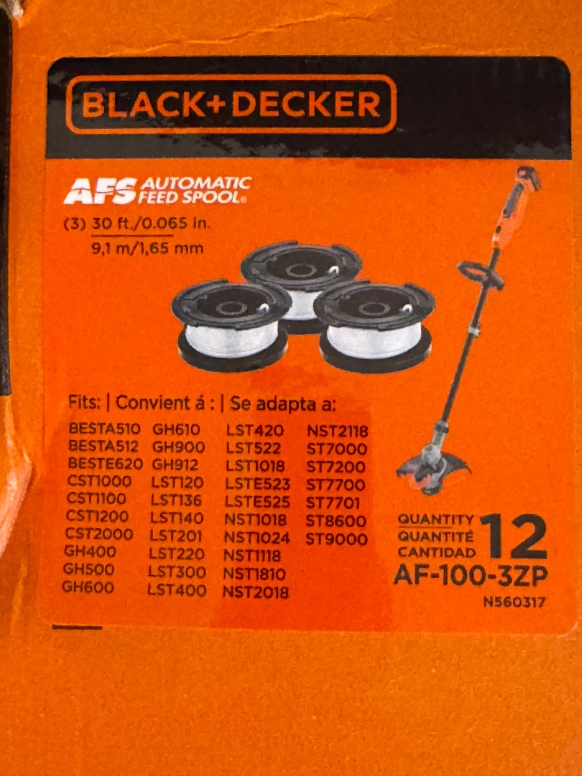 Black & Decker 36 Genuine OEM Spools For AFS String Trimmers AF-100-3ZP