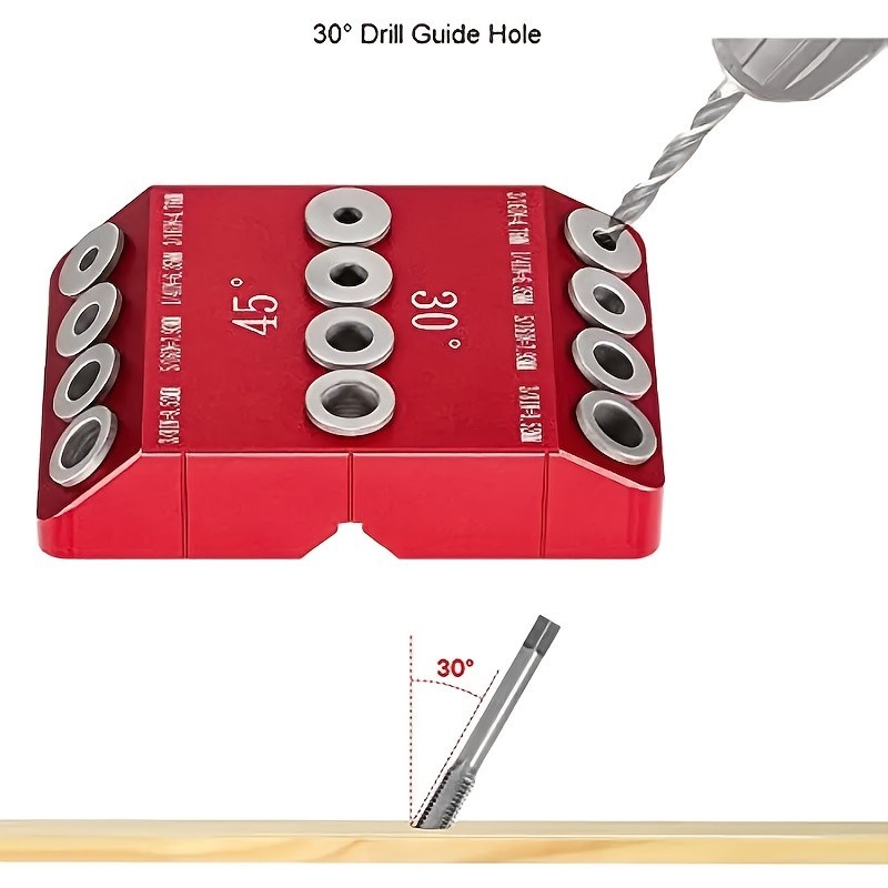 Multi – Angle Drill Guide Jig – 30°/45°/90° Drilling, V – Groove for Corners & C