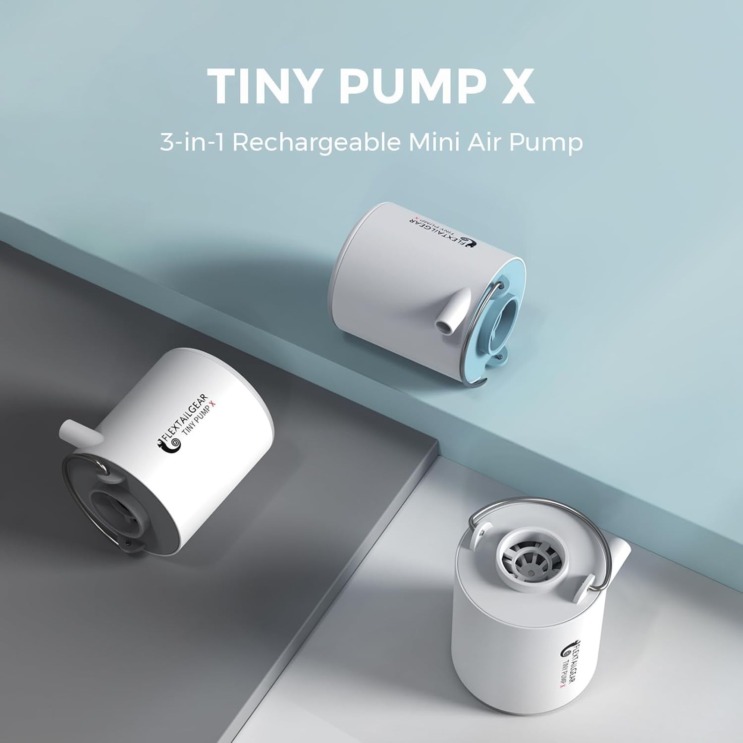 Tiny Pump X: Ultra-Mini Portable Air Pump & Camping Light – 1300mAh Rechargeable