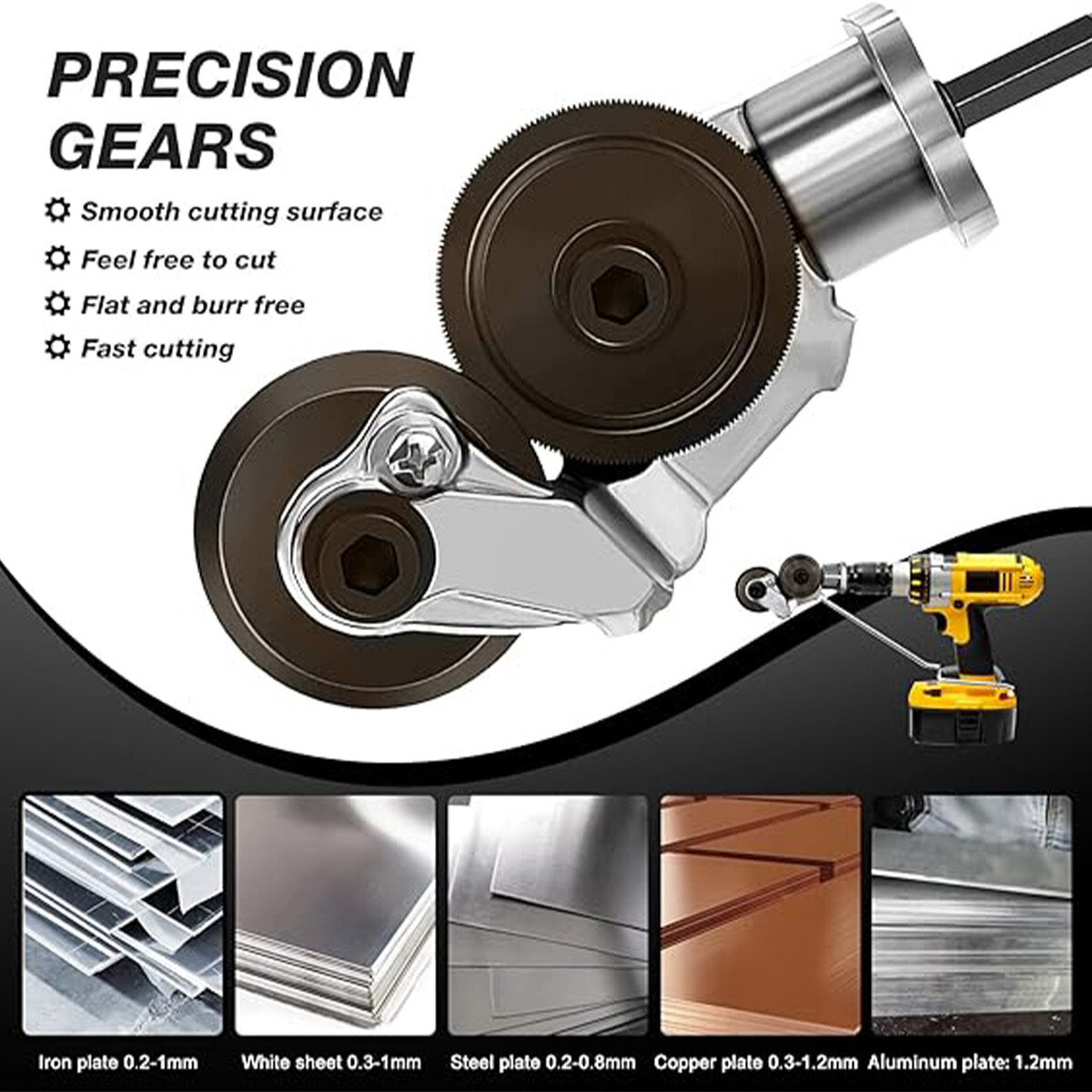 Electric Drill Plate Cutter Sheet Metal Nibbler Precise Cutting Sheet Cutter US