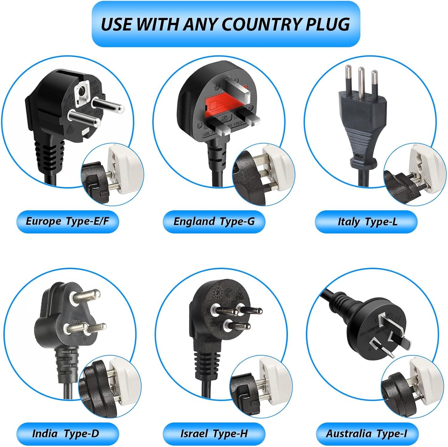 1-1000Pcs European EU To US American Adapter Plug Converter Euro Asia to USA Lot