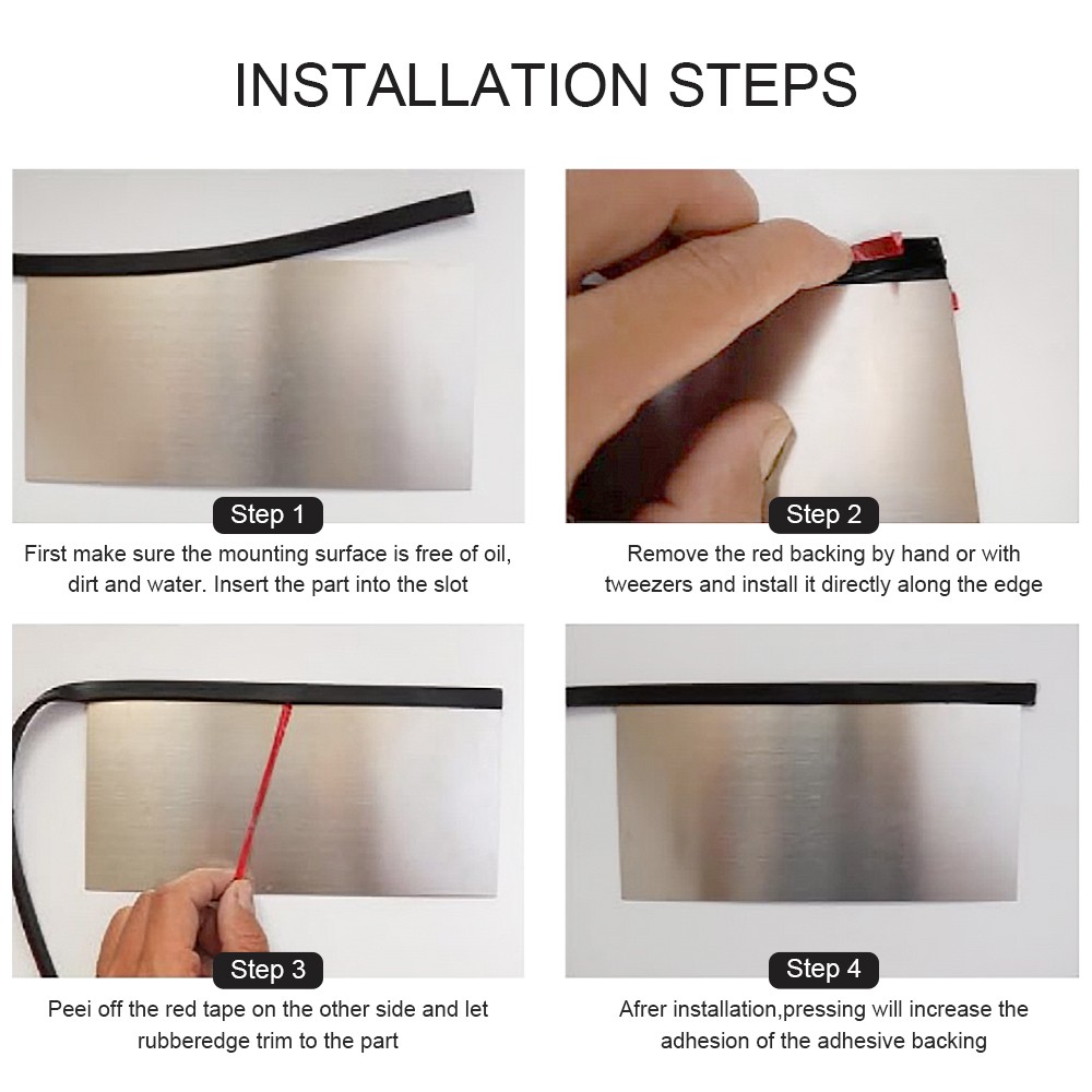 1/16″ Rubber Edge Trim U Channel Self Adhesive Trim Sheet Metal Edge Protector