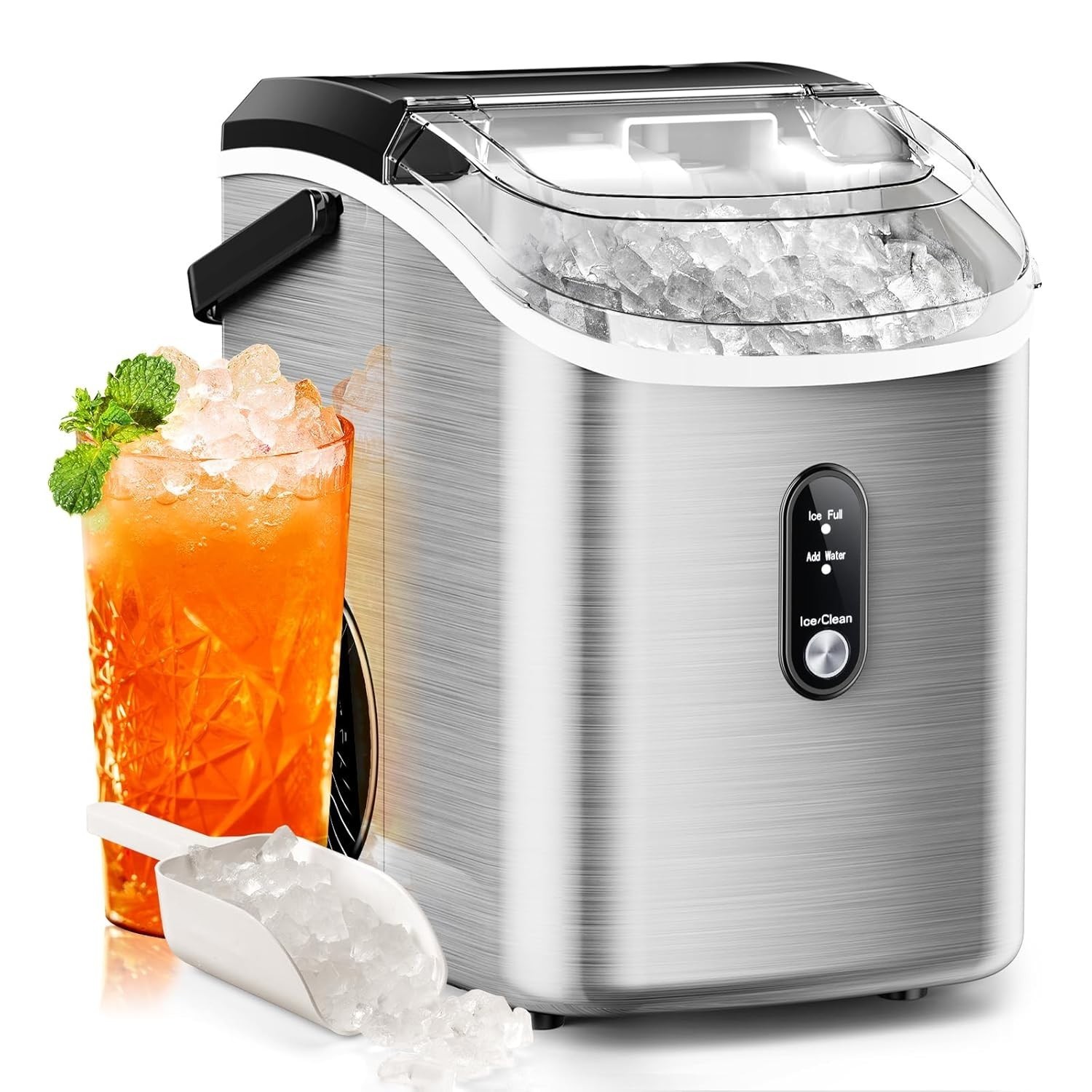 Ice Maker Countertop, 35.5Lbs/24Hrs Chewable Sonic Ice Machine
