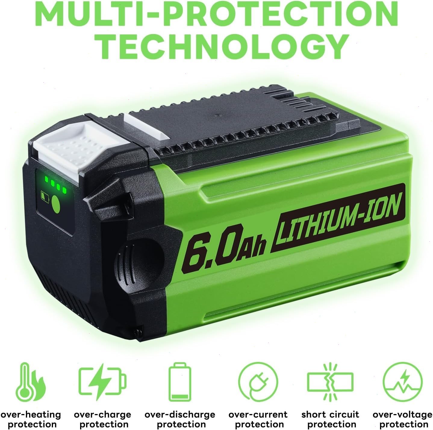 2Pack 40V 8.0Ah Battery / Charger For Greenworks 40 Volt Lithium Ion G-MAX 29482