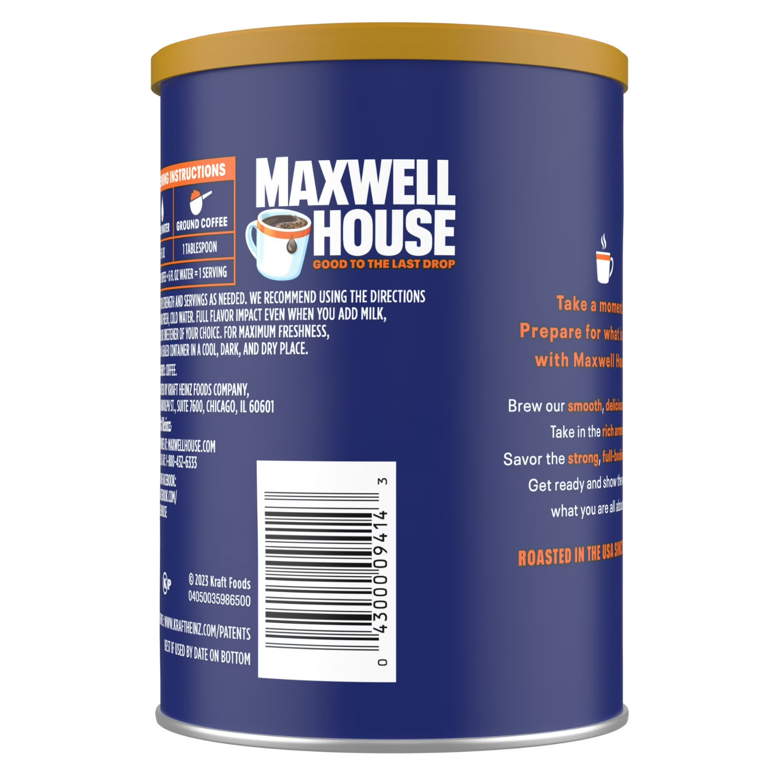 Maxwell House Original Roast Ground Coffee 10.3 oz Canister Medium Roast Ground.