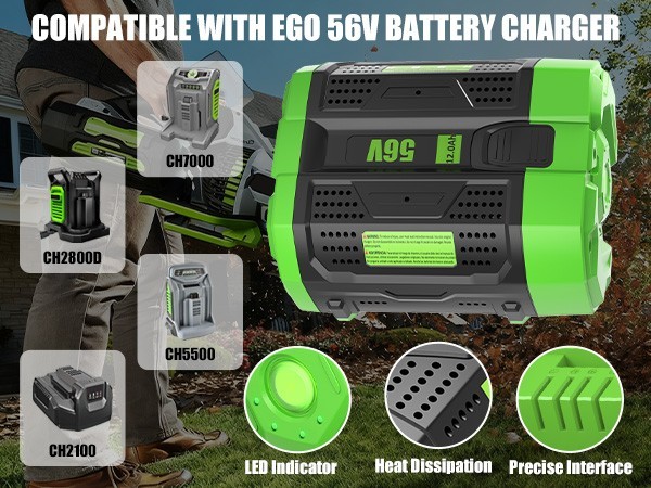For EGO POWER+ 56V 10Ah ARC Lithium Genuine Battery BA6720T w/ Fuel Gauge
