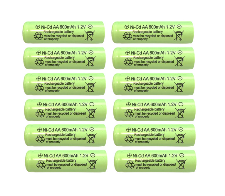 12-PCS AA Rechargeable Batteries NiCd 600mAh 1.2v Garden Solar Lights Ni-Cd V12