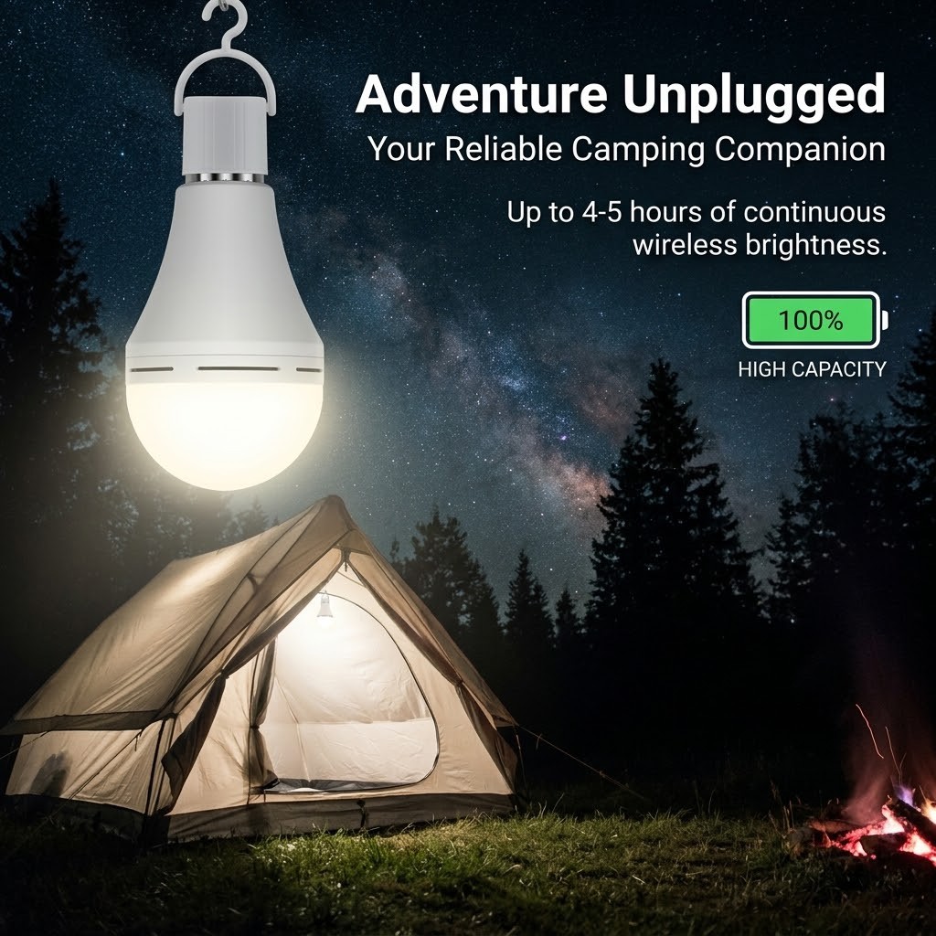4 Pack Self Charging Emergency LED Light Bulbs for Power Outage