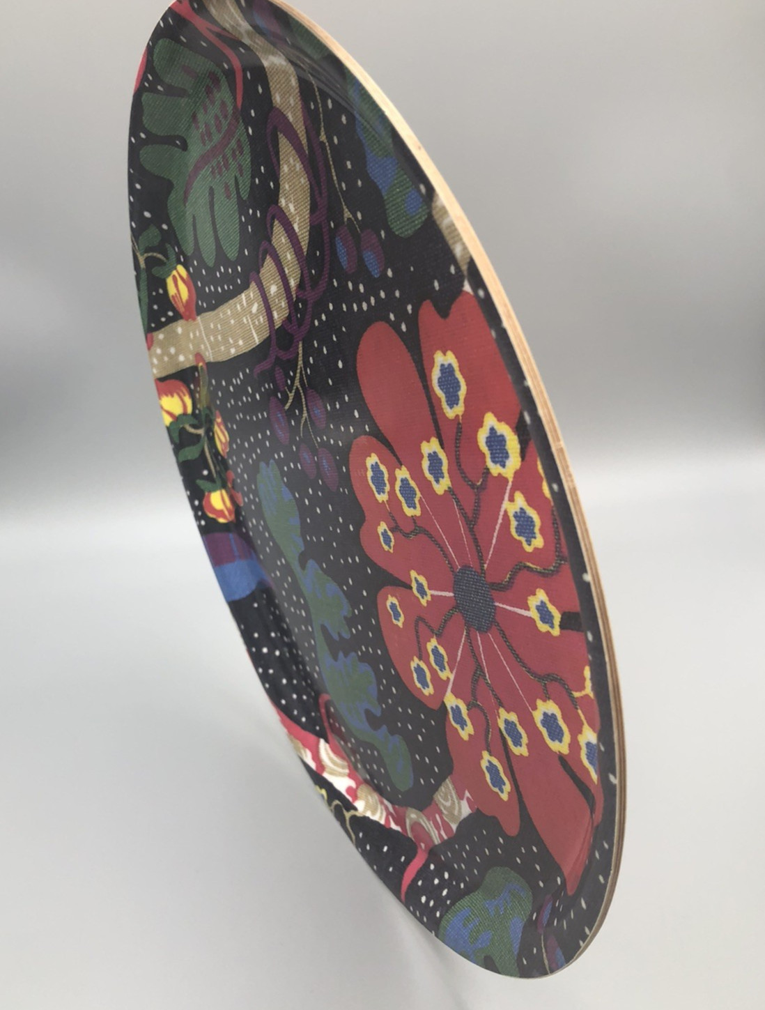Vintage Svenskt Tenn Sweden Mirakel Miracle Round Tray Birchwood Josef Frank 12″