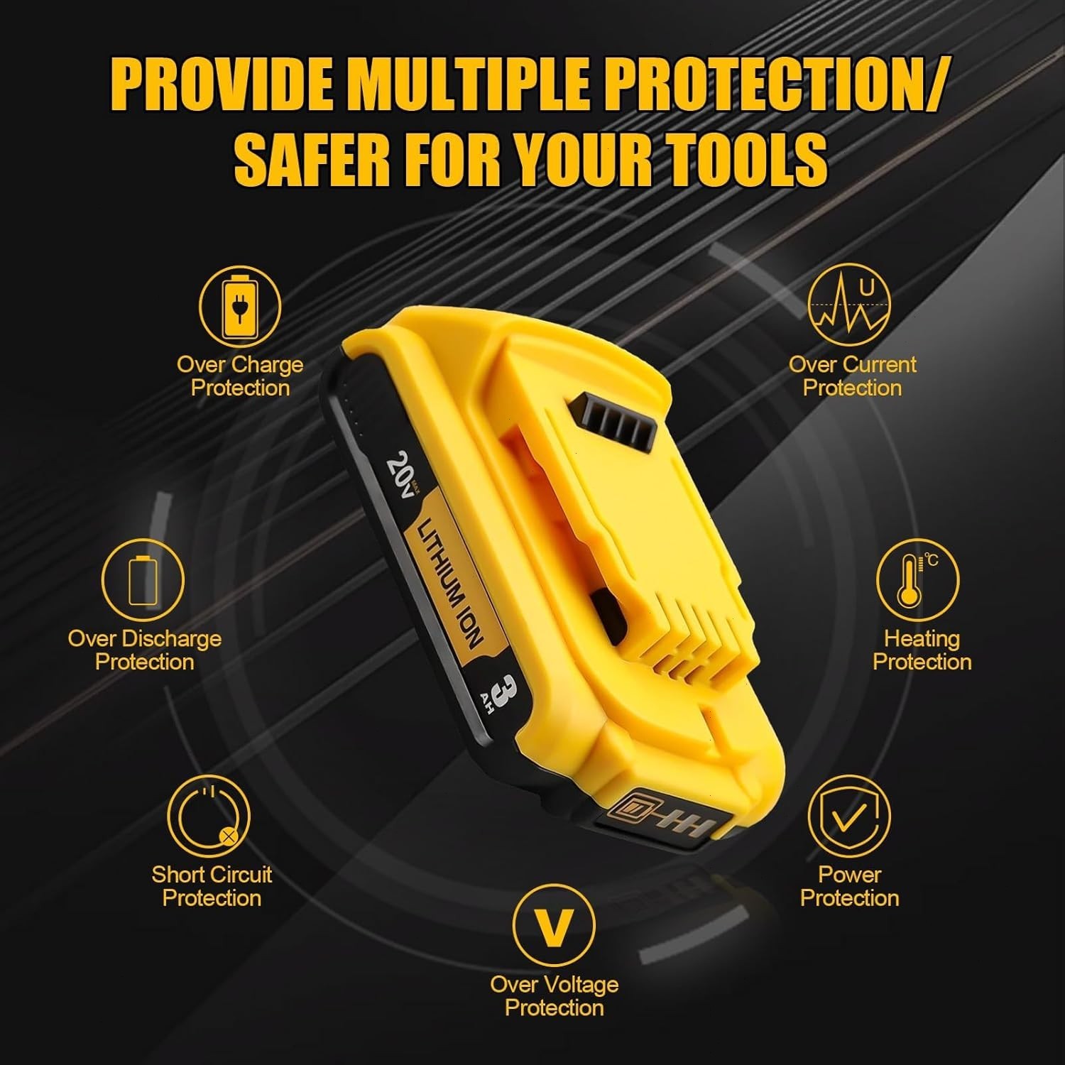 2Pack 4.0AH For DEWALT DCB201 20V 20 Volt Max Lithium Compact Battery DCB204-2