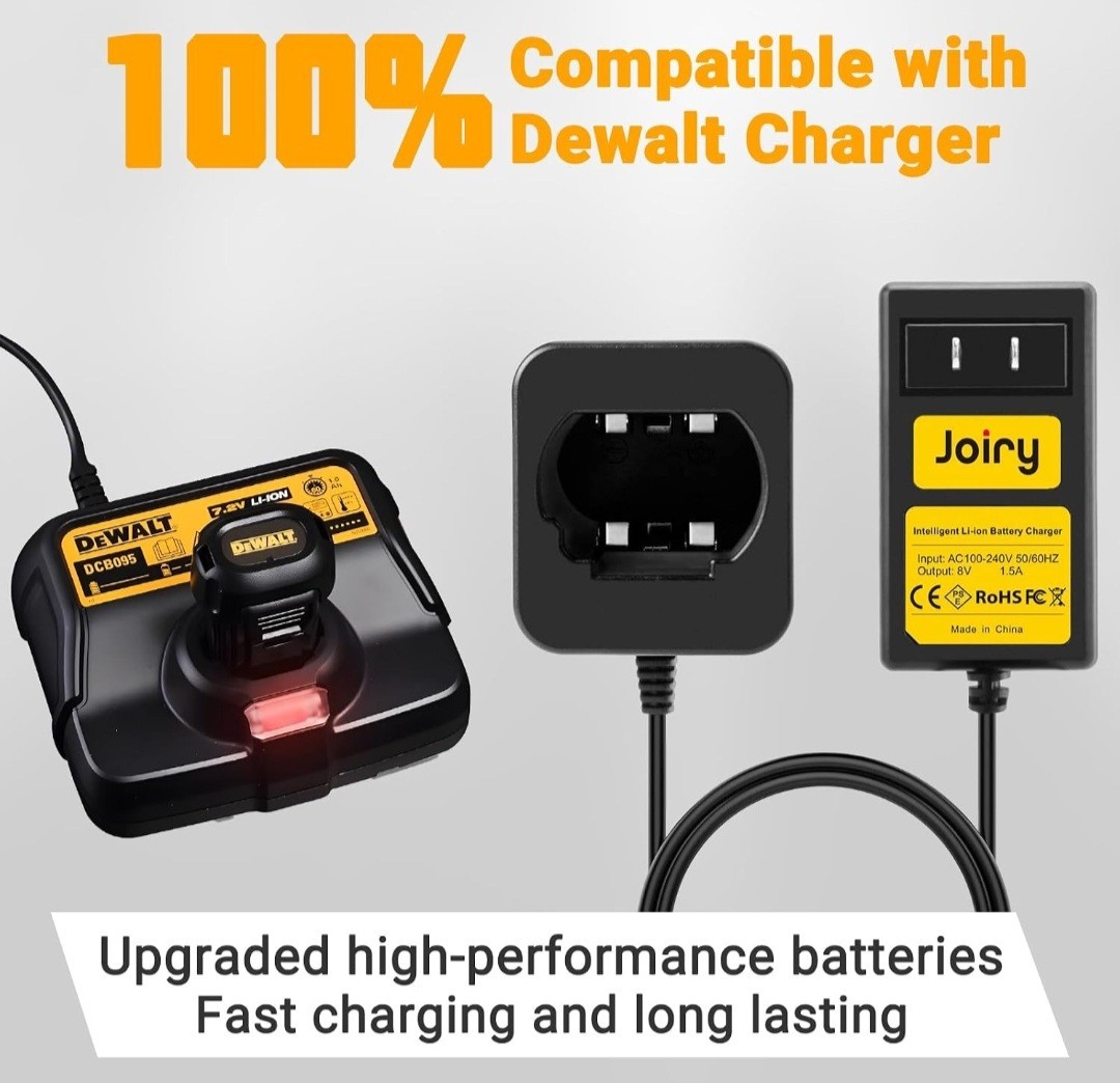 8V 2000mAh Li-ion Replacement Battery & Charger Set (1-Pack&Charger)