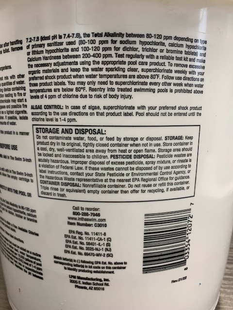 In The Swim 3 Inch Stabilized Chlorine Tablets for Sanitizing Swimming Pools –