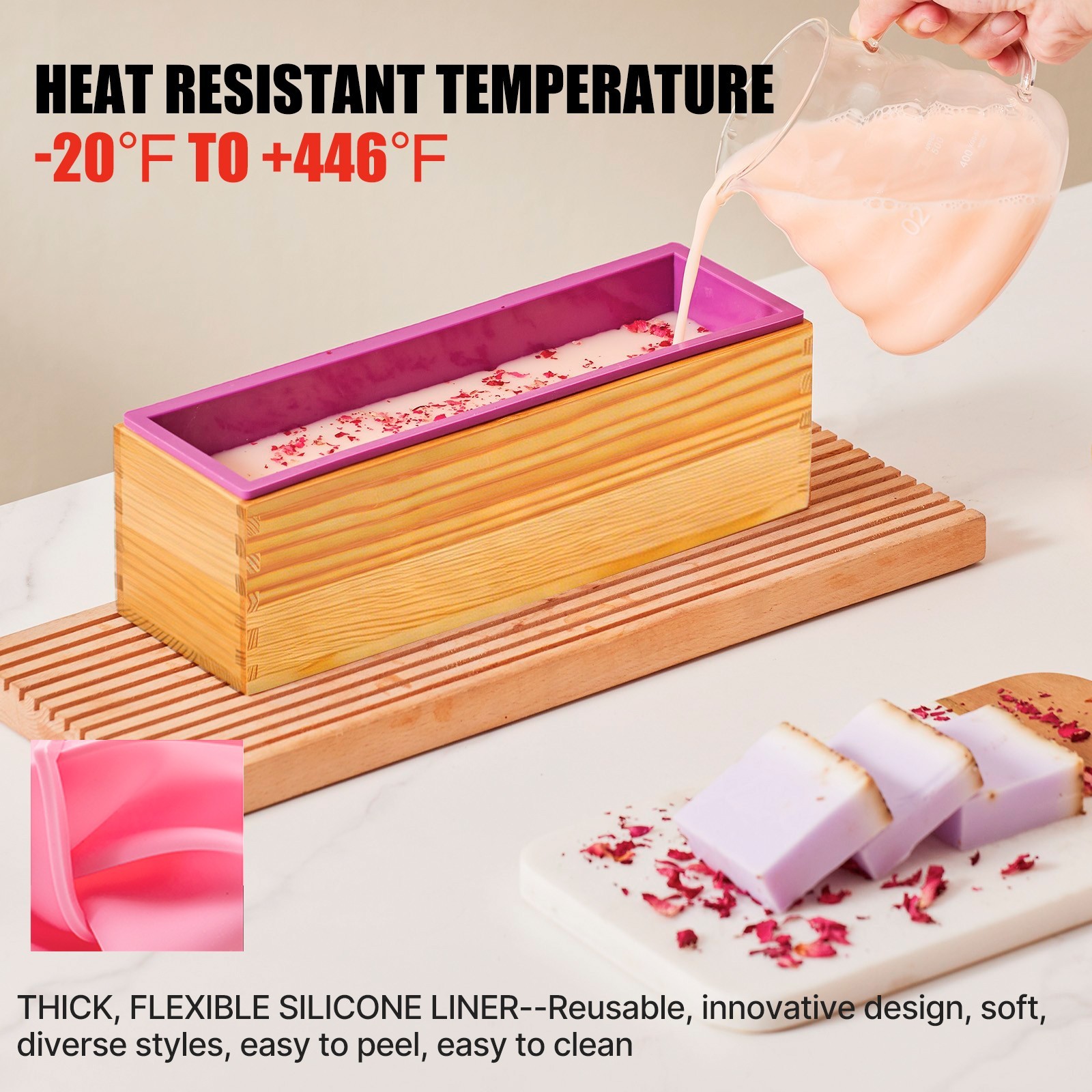 11″ 42oz Silicone Soap Mold Rectangle Soap Baking Cake Mould DIY Handmade Tool