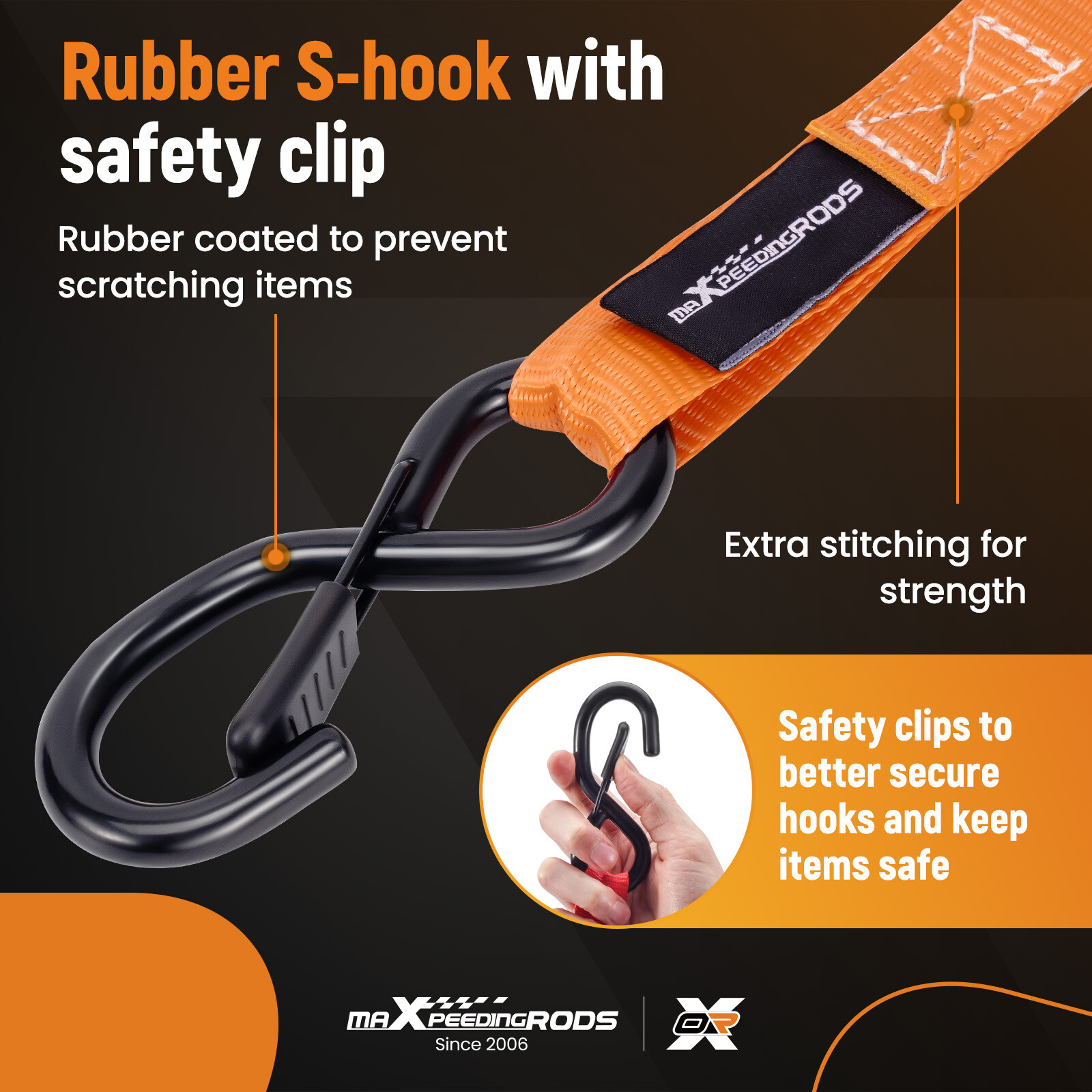 Ratchet Straps Tie Down 2200 lb 1 in * 15ft for Transport for ATV Motorcycle