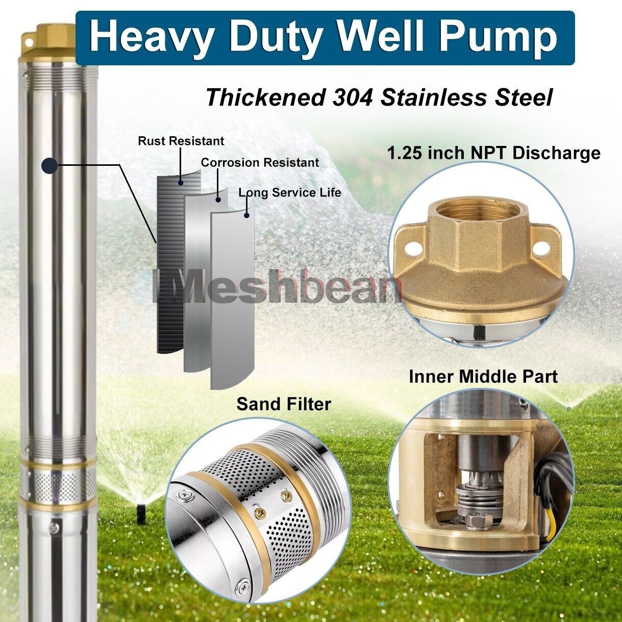DC 24V 3” 270W Solar Deep Well Pump Bore Water Pump 396GPH + MPPT Controller