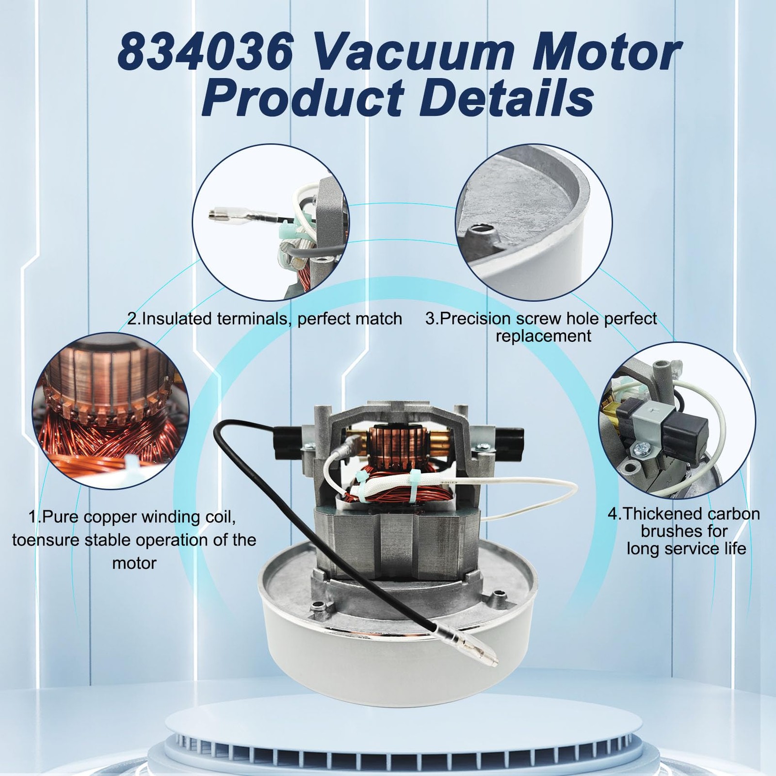 120V Vacuum Motor for ProTeam Backpack and Shop Vac Replacement Parts
