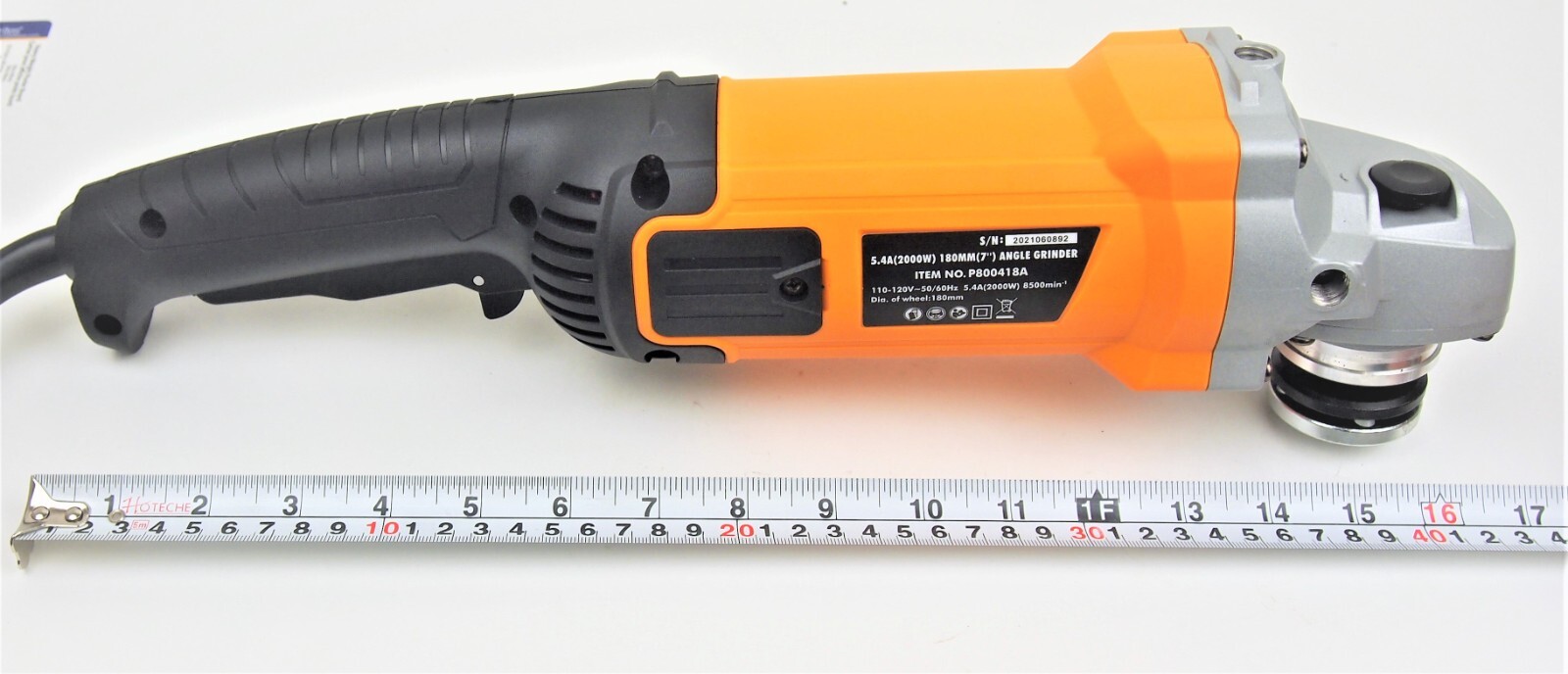 Hoteche 7″ Electric Angle Grinder Trigger Grip Long Handle 2000w P800418A