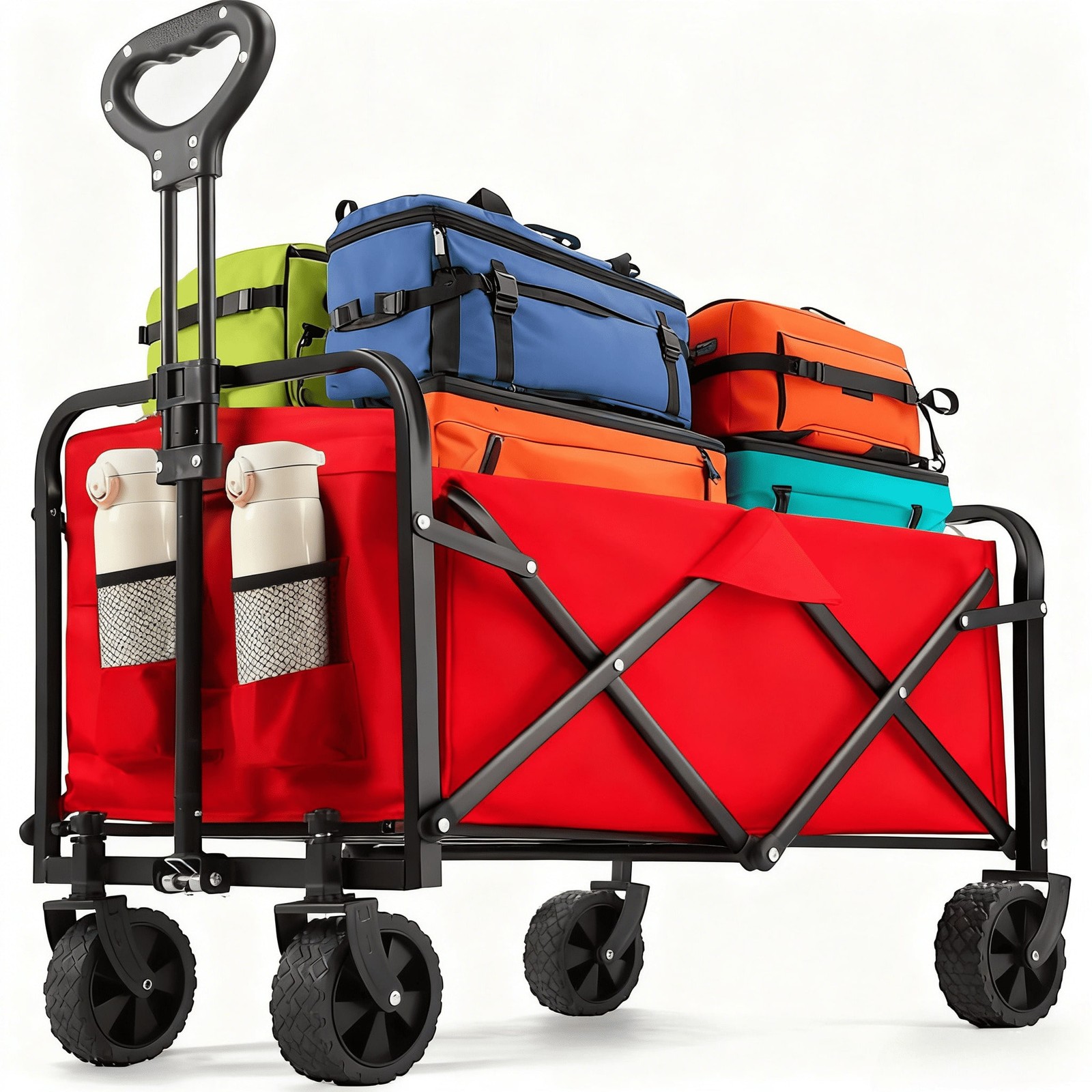 Camping Wagon All-Terrain Heavy-Duty Folding Hand Truck, Large Capacity Camping