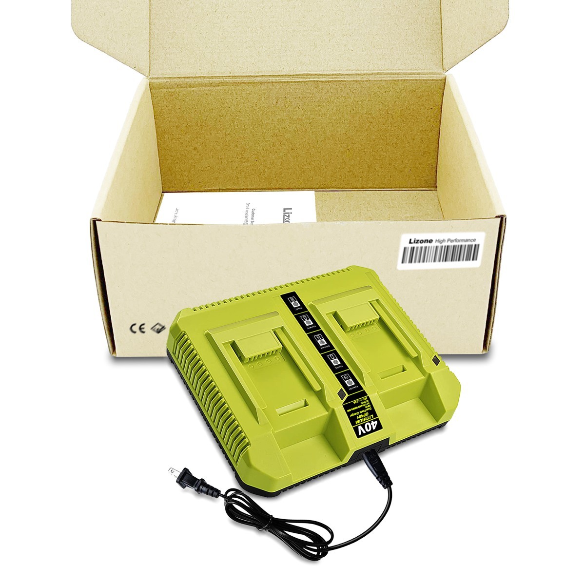 OP401 40 Volt Dual Charger for Ryobi 40V Lithium Battery Rapid Charger Fast