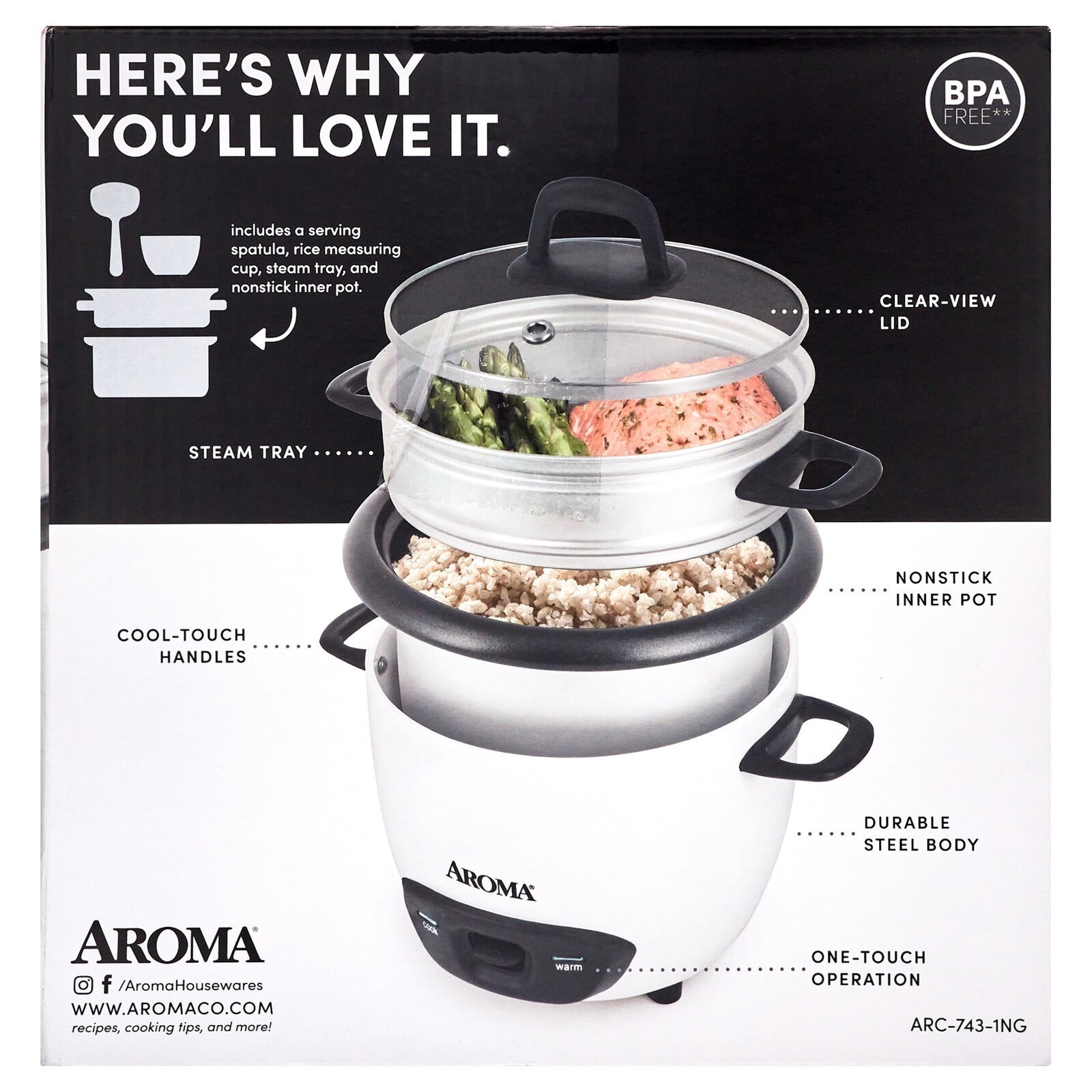 1.5Qt. Rice & Grain Cooker Nonstick Interior Dishwasher Safe Parts Simple New